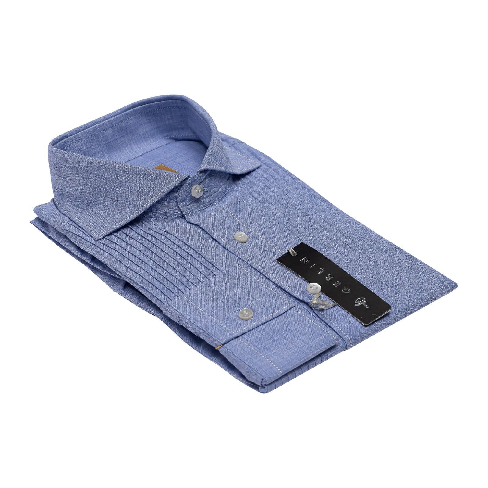 690$ ITALIAN LUXURY GERLIN Formal Shirt Blue Cotton 16 - 41  1M BIJAN