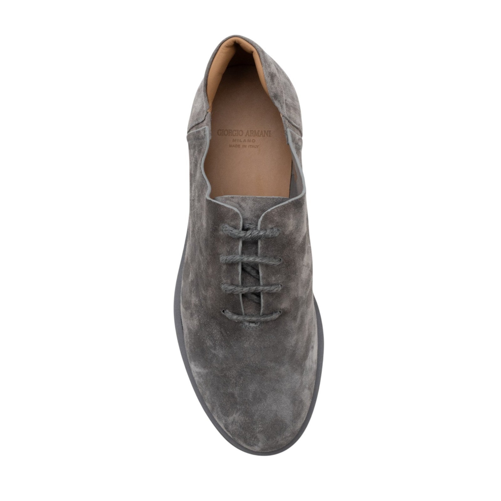1120$ GIORGIO ARMANI Derby Shoes Gray Taupe Suede 5 UK  6 US  39 IT