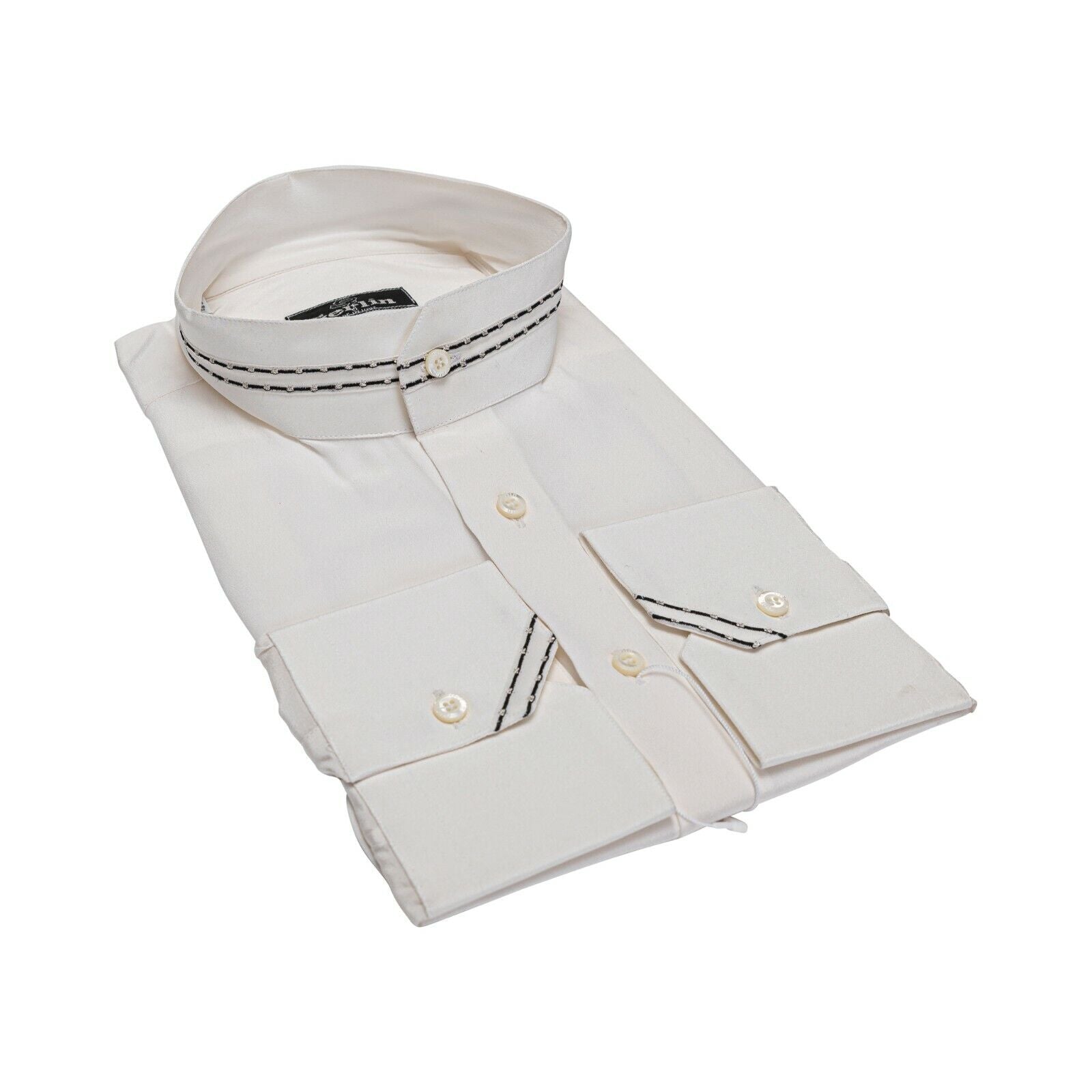 LUXURY 1400$ GERLIN Korean Shirt White 100% Silk Crêpe 16-41 BIJAN
