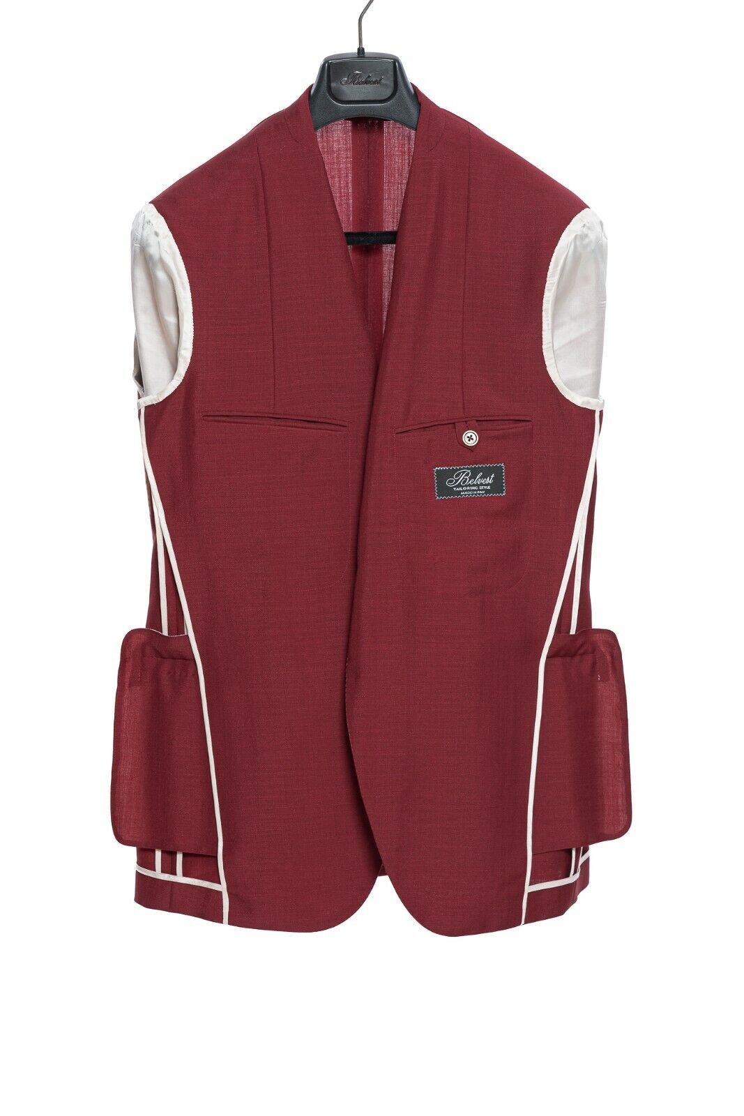 $3250 Belvest Red Pompeian Suit Mohair & Wool 40 US / 50 EU 7R JACKETINTHEBOX
