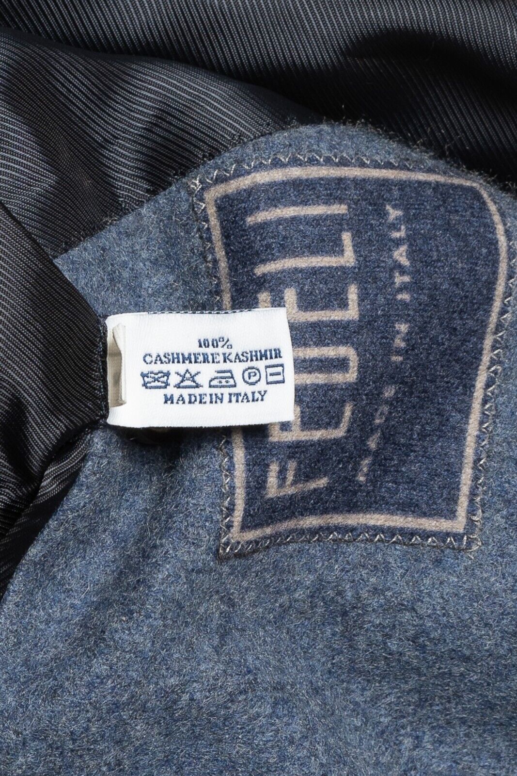 $2800 FEDELI CASHMERE Blue Blazer Jacket 100% Cashmere + Leather 38 US / 48 EU