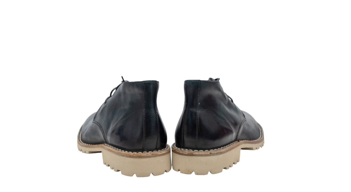 1300$ TESTONI "Piuma" La Thuile Desert Boot Unlined Calf Navy 8 UK /9 US / 42 IT