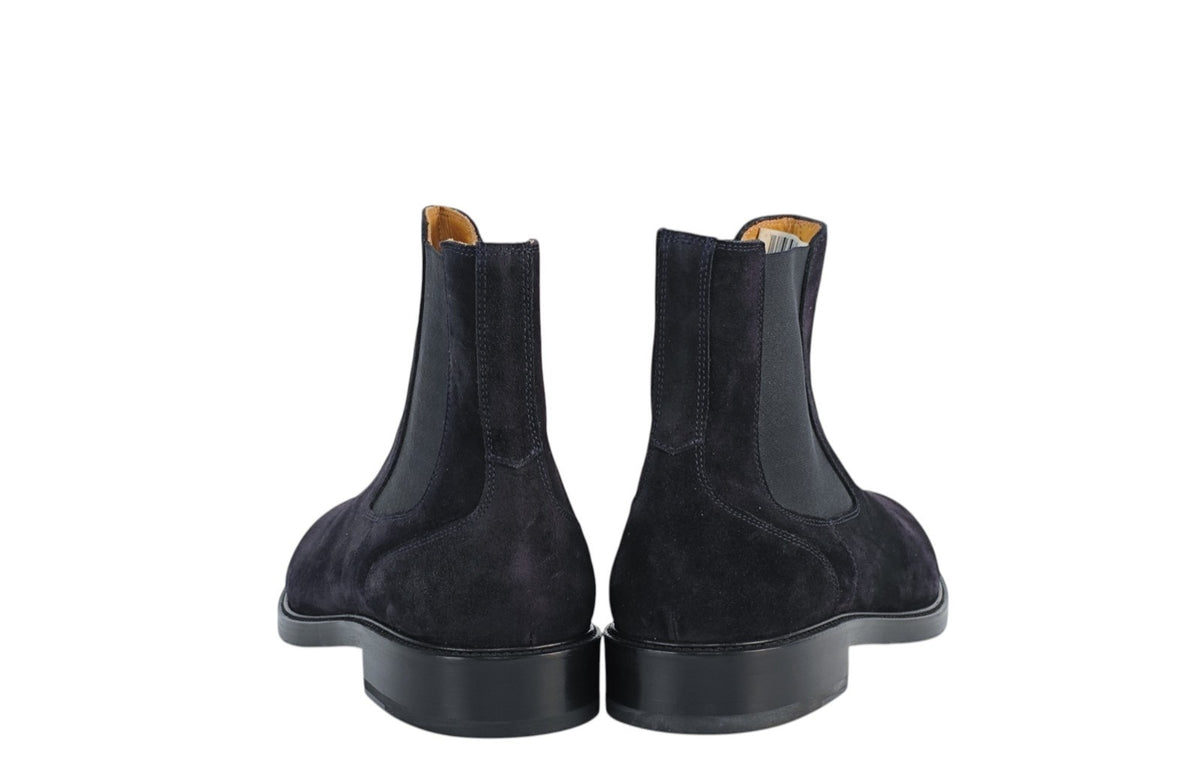 1350$ TESTONI "Vietri" Blue Chelsea Boot Shoes Eco Suede 8 UK / 9 US / 42 IT