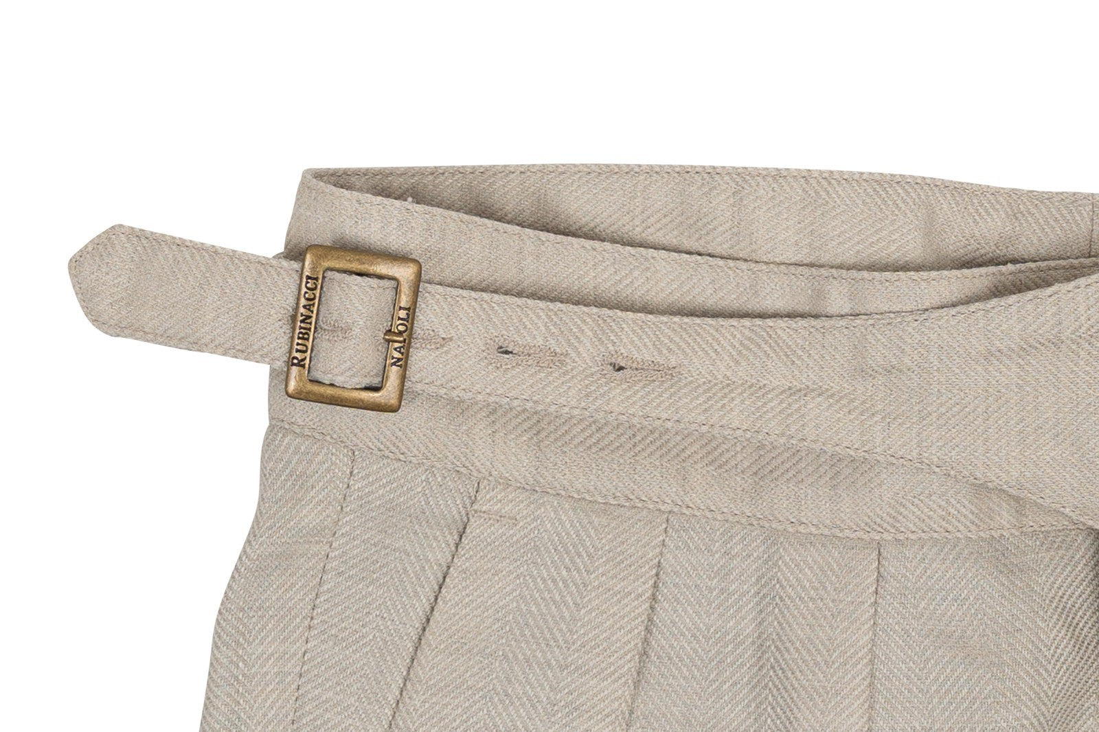 670$ RUBINACCI NAPOLI "Manny" Ivory High Rise Pant Wool Silk Linen 28 US / 44 EU