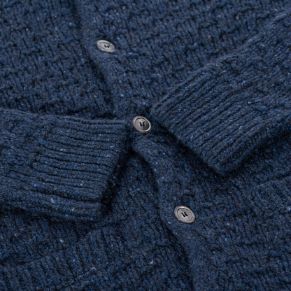$1600 FEDELI CASHMERE Jacket Cardigan Thick 100% Open Cashmere Blue 40 US  50 EU