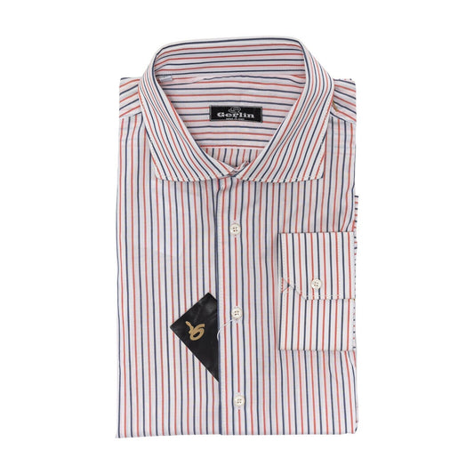 690$ LUXURY GERLIN Shirt Striped White Fine Cotton 16 - 41 5P BIJAN