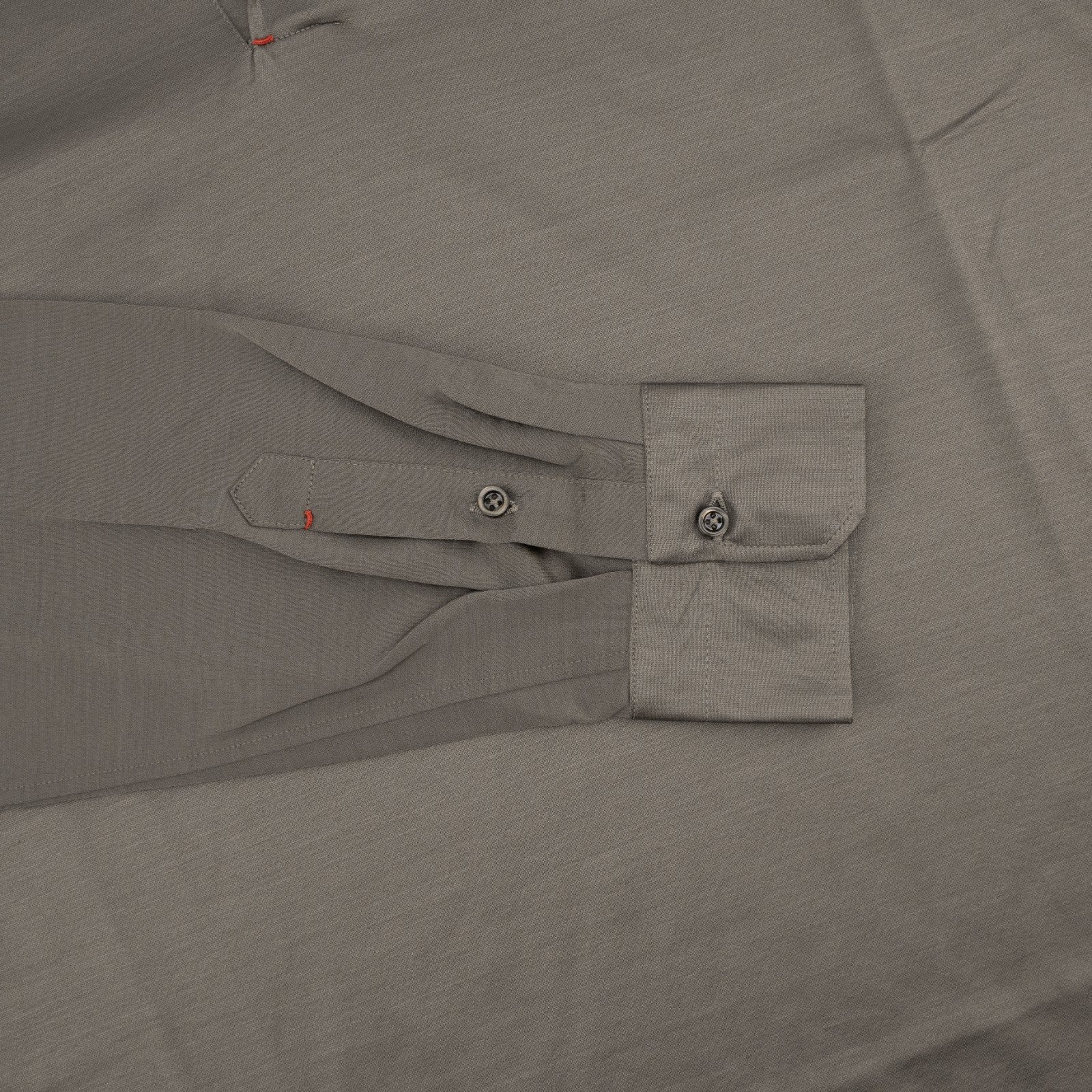 695$ ISAIA NAPOLI Hand-Sewn Polo Long Sleeve Cotton Lisle Taupe Size L