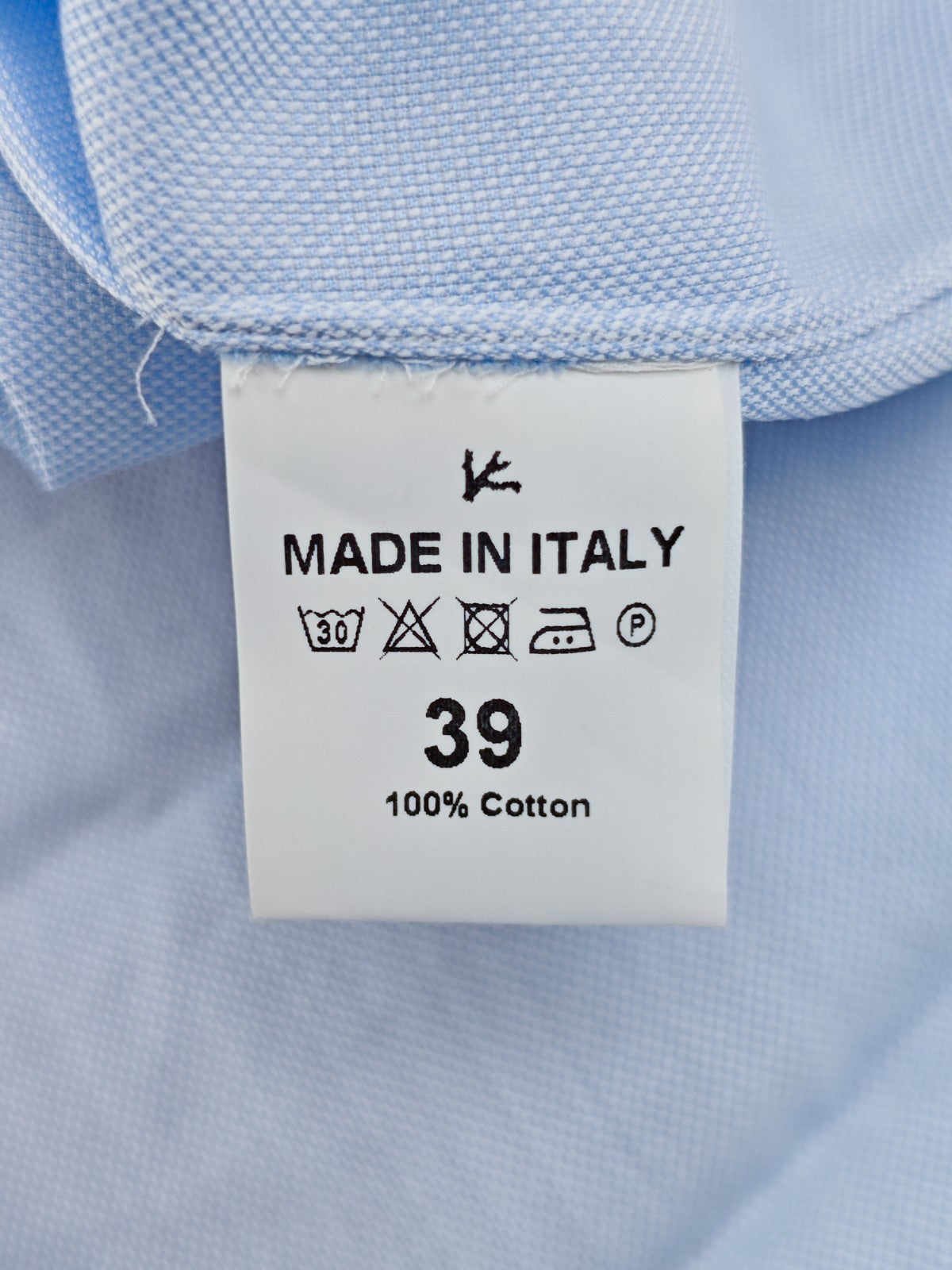 780$ ISAIA NAPOLI "Mix" Dress Shirt Blue Solid Oxford Cotton 15.5 - 39