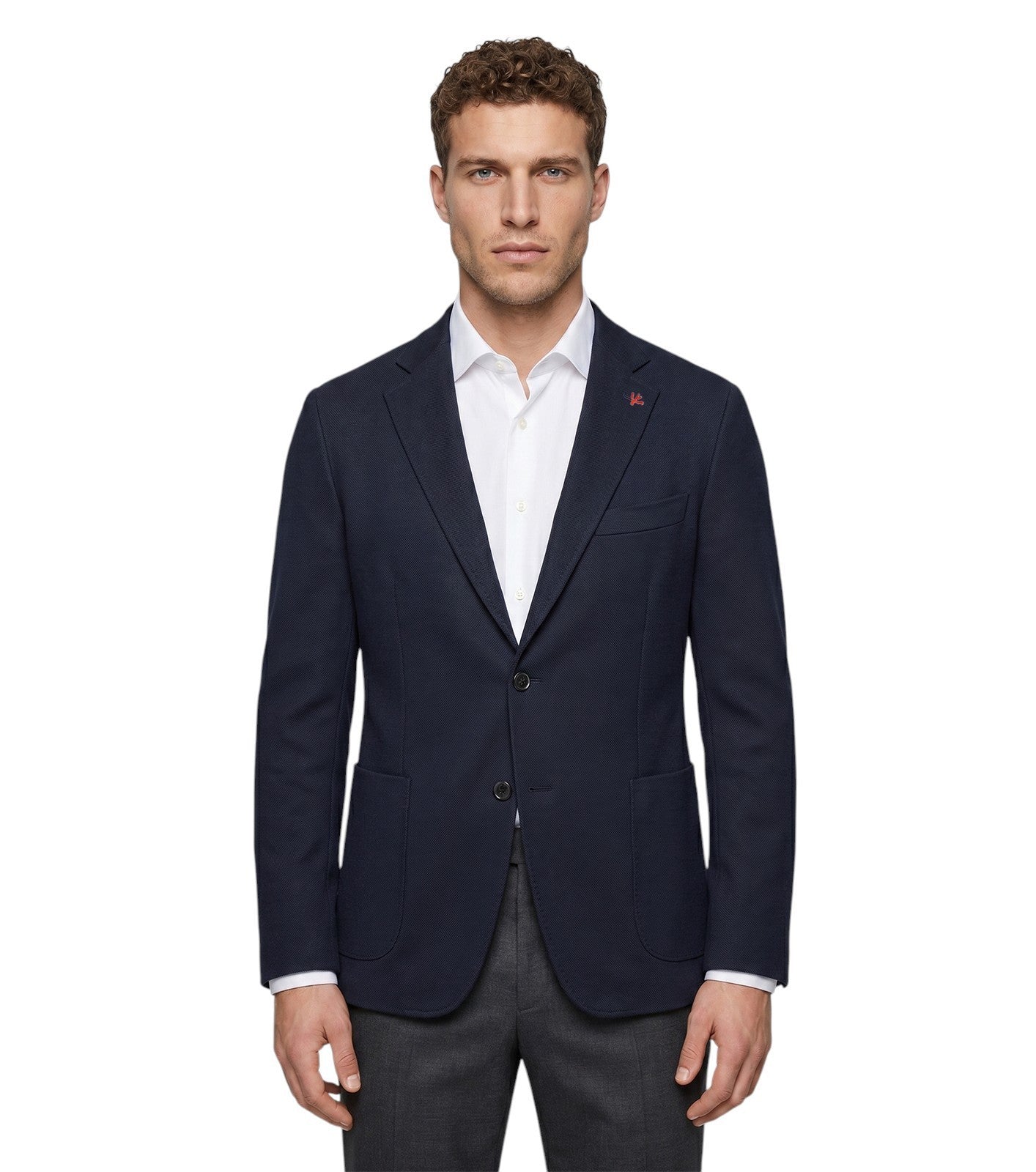 $5990 ISAIA "Capri" Slim-Fit Jacket Sport Coat Blue Knit Wool 42 US / 52 EU 8R
