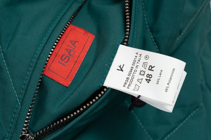 $2800 ISAIA NAPOLI Green & Blue Reversible Vest Jacket Techno Wool 38 US / 48 EU