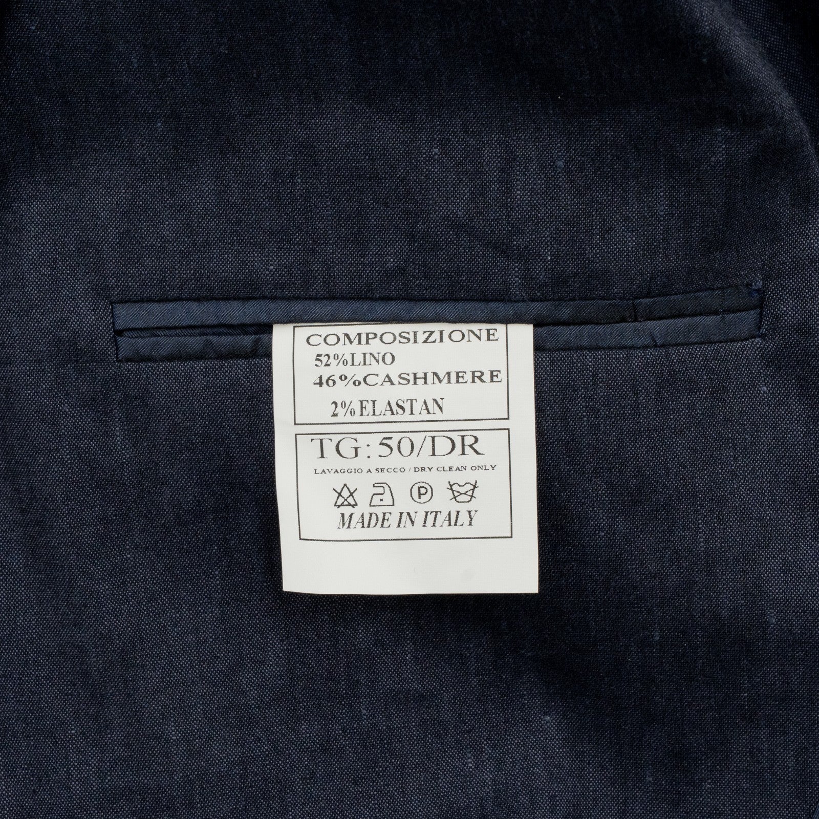 $1850 RUBINACCI NAPOLI Blue Solid Jacket Sport Coat Cashmere Linen 40 US / 50 EU