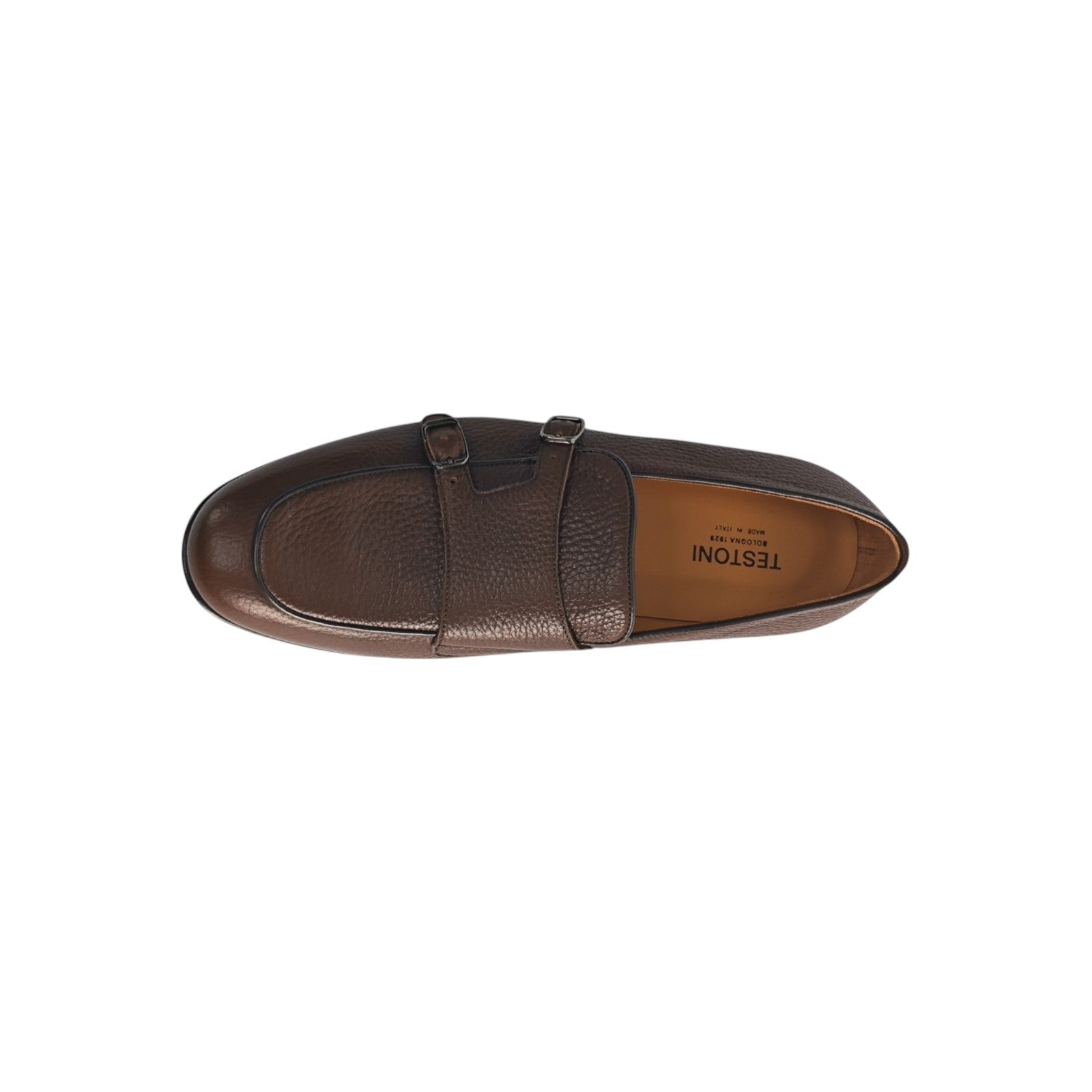 1400$ TESTONI "Portonovo" Double Monk Shoes Cigar Deerskin 8 UK / 9 US / 42 IT