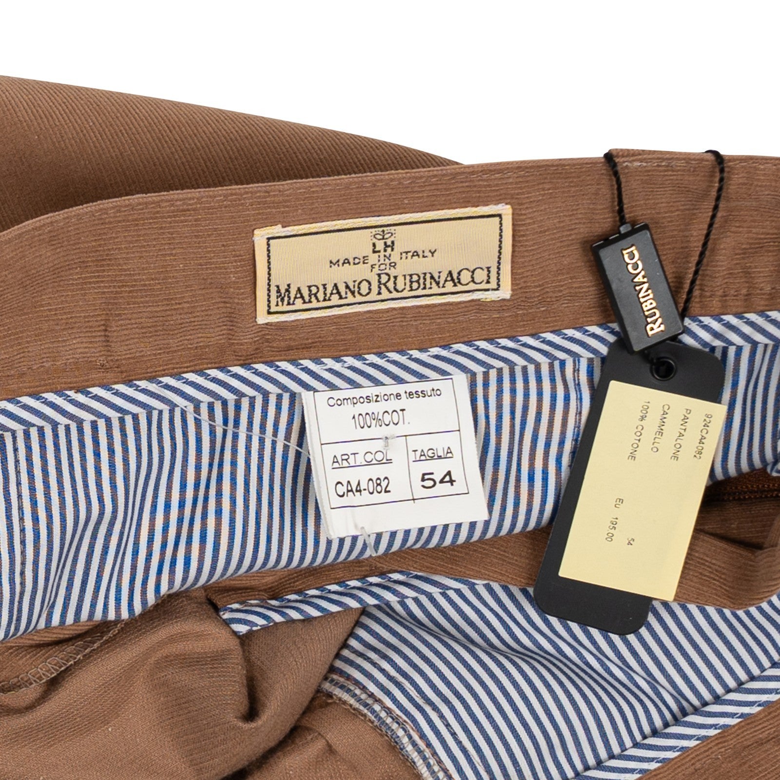 625$ RUBINACCI NAPOLI Rust Trouser Pant Cotton Corduroy 38 US / 54 EU