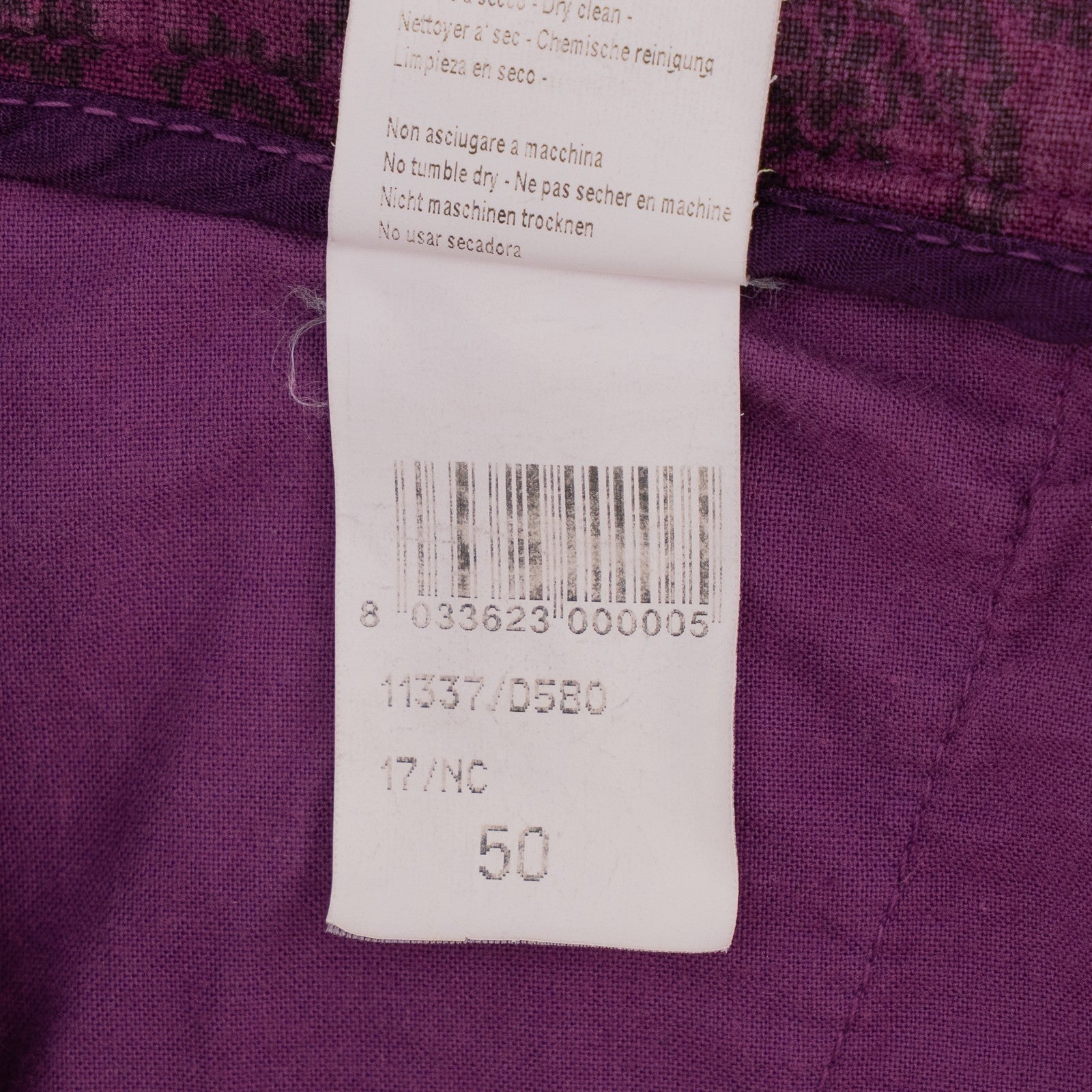 750$ ETRO MILANO Purple Pinstripe  Fine Cotton Pant Straight Leg 34 US / 50 EU