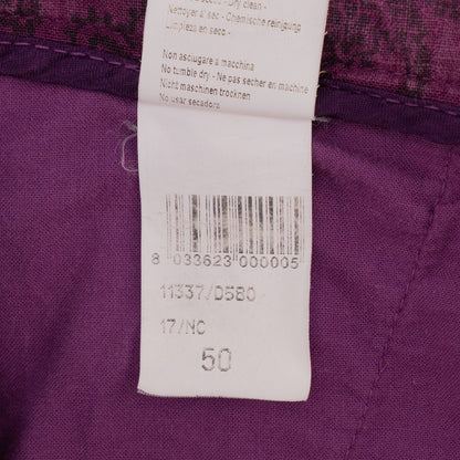 750$ ETRO MILANO Purple Pinstripe  Fine Cotton Pant Straight Leg 34 US / 50 EU