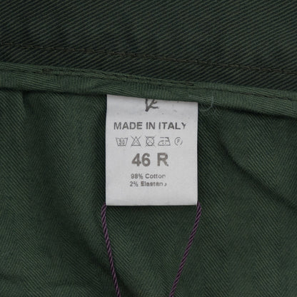 725$ ISAIA NAPOLI Forest Green 5 Pocket Denim Jeans Cotton Slim Fit 30 US /46 EU