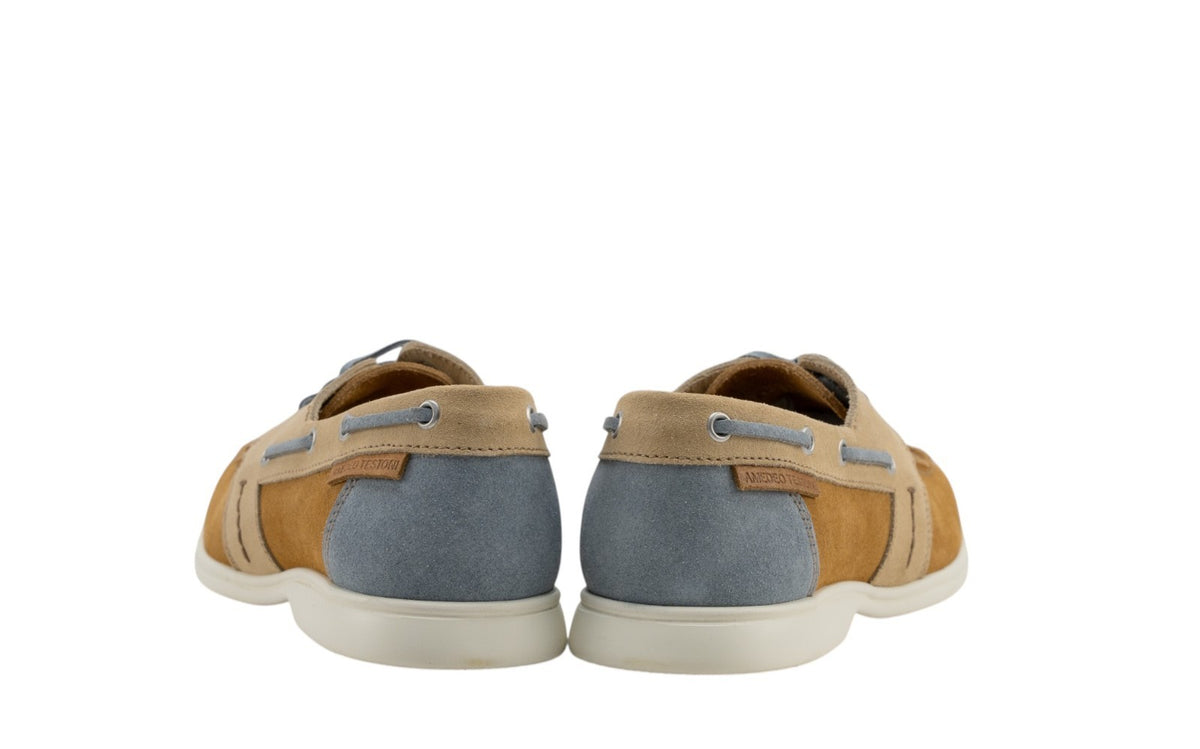 900$ TESTONI "Portofino" Boat Shoes Unlined Suede Brulee 8 UK / 9 US / 42 IT