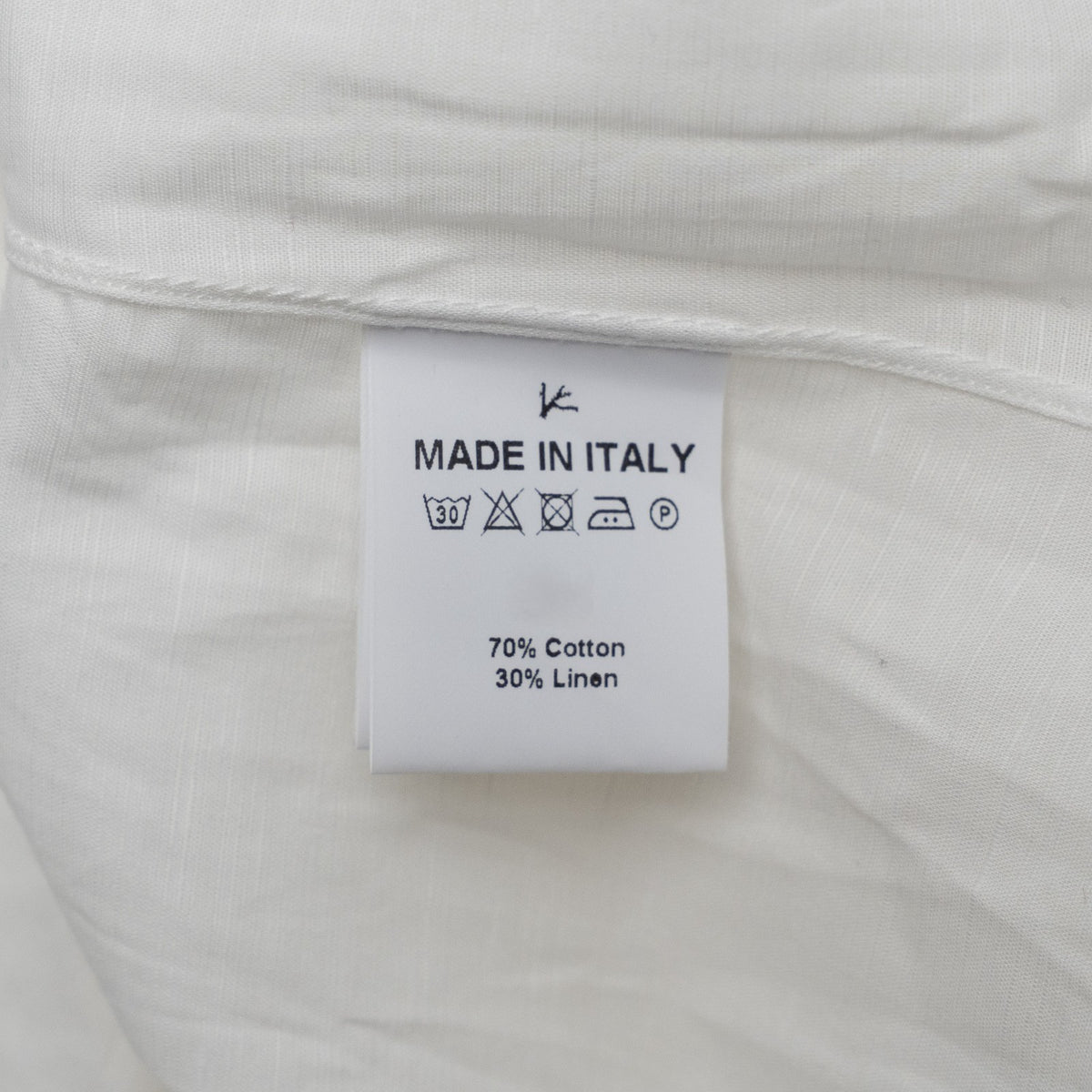 765$ ISAIA NAPOLI "Mix" Hand-Sewn Dress Shirt Cotton Linen White