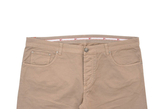 690$ ISAIA NAPOLI Brown Denim Jeans Trousers Pant Gabardine Cotton 42 US / 58 EU