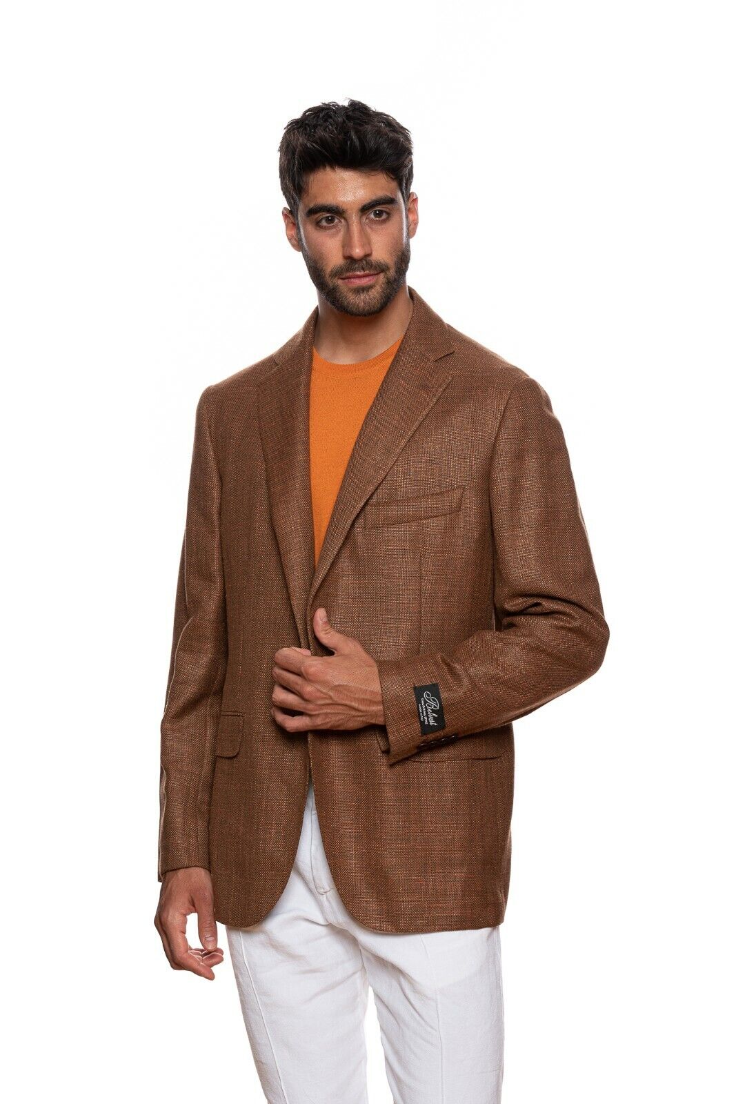 BELVEST Made in Italy Jacket 2Btn Wool Cashmere Silk Linen Brown 46 US 56 EU 7R