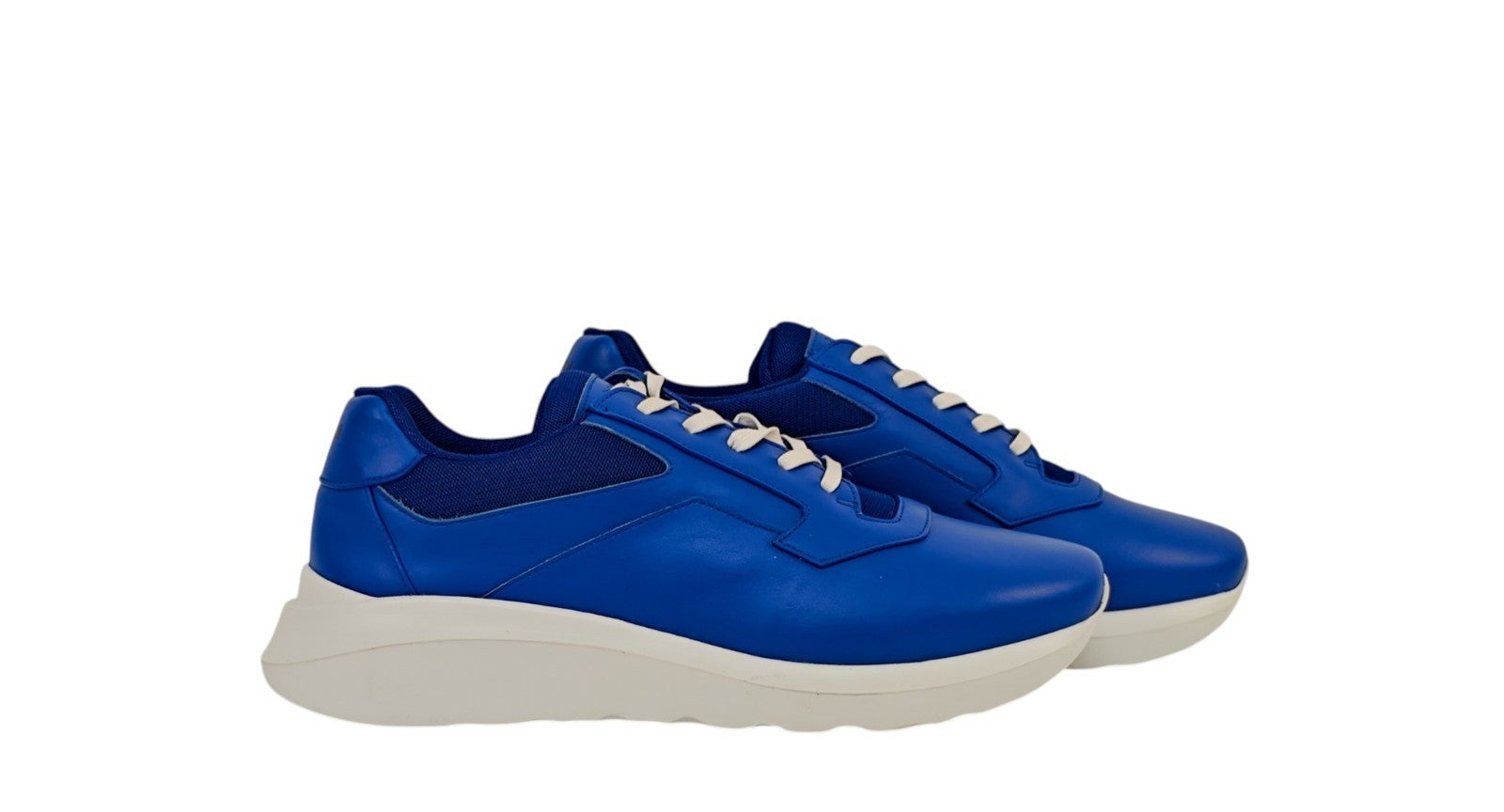 800$ TESTONI Blue Sport Nappa Calf Leather Sneakers Shoes UK 8 / US 9 / IT 42