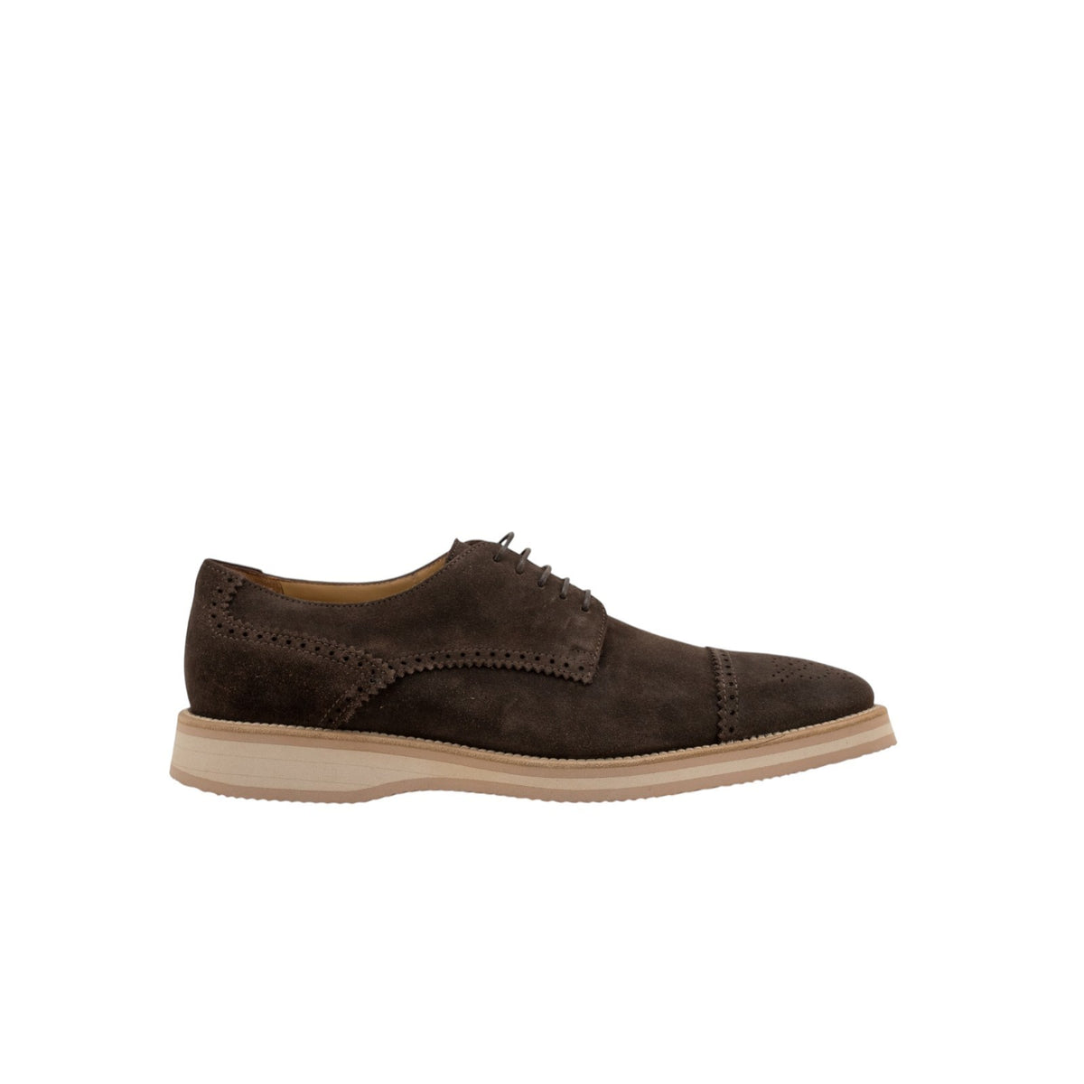 1150$ TESTONI "Bolgheri" Derby Shoes Eco Suede Cigar 8 UK / 9 US / 42 IT