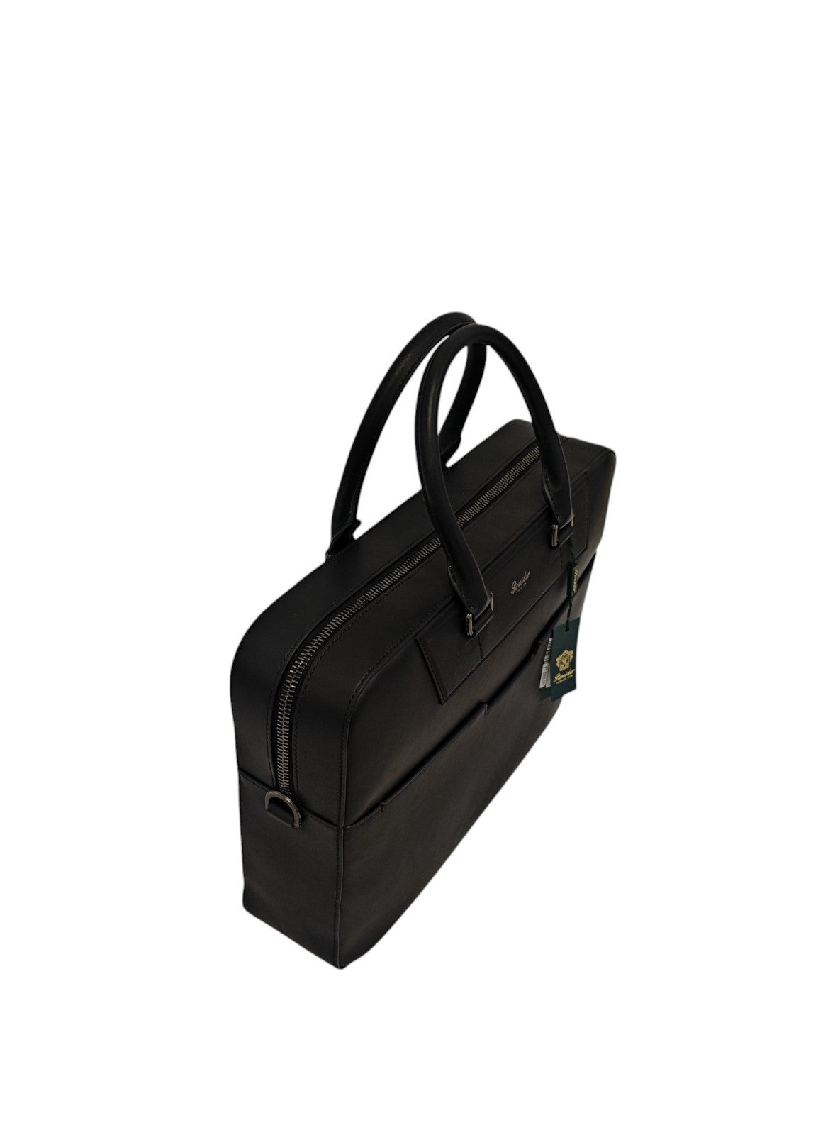 1240$ PINEIDER FIRENZE "Metro Smooth" Black Calf PC Briefcase Bag Document Case