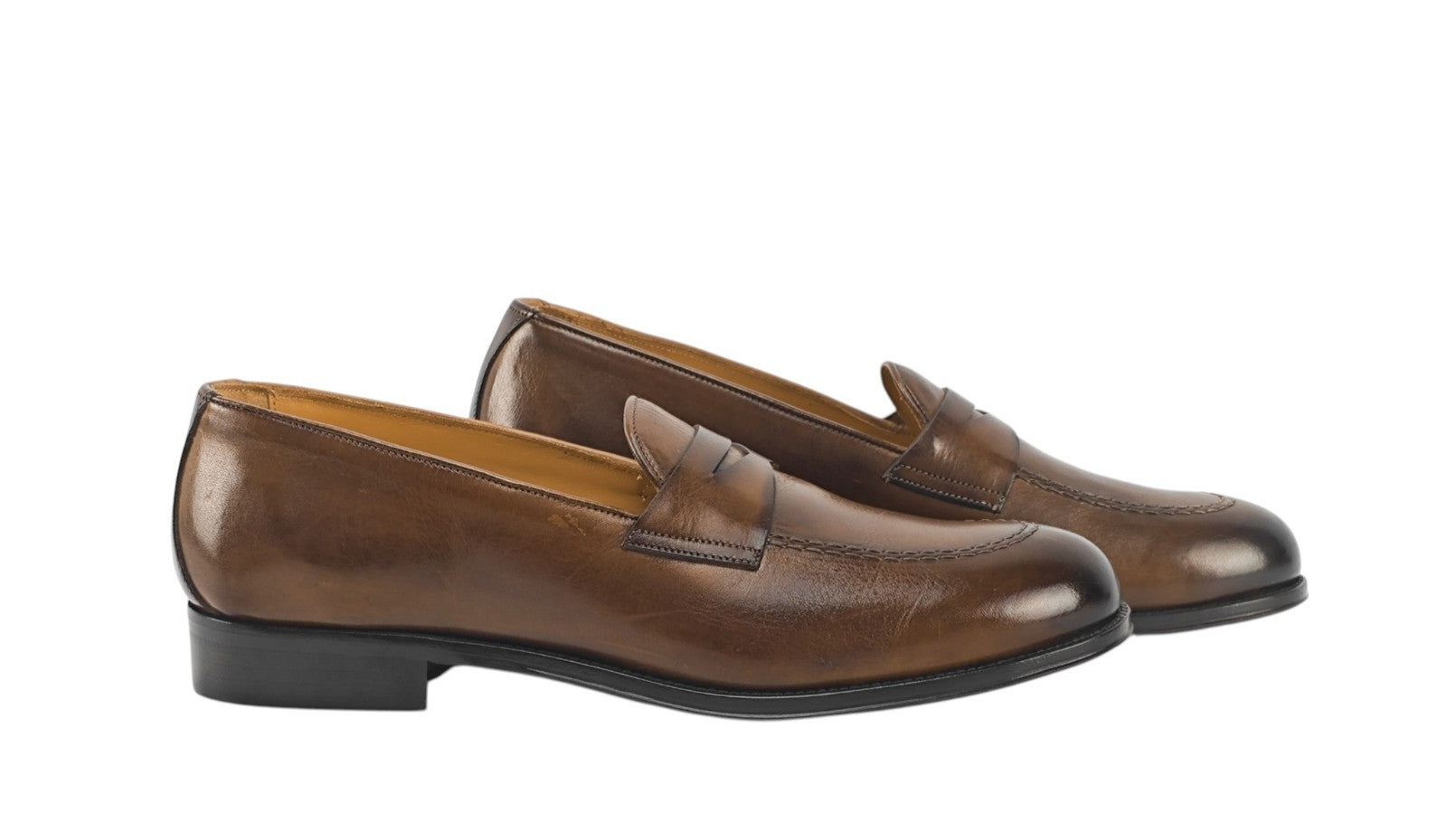 1250$ TESTONI Loafer Shoes Antique Lux Calf Caramel 8 UK / 9 US / 42 IT