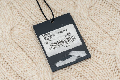 $2190 FEDELI "Malfilè" Ivory Sweater 100% Cashmere Cable Knit 46 US / 56 EU
