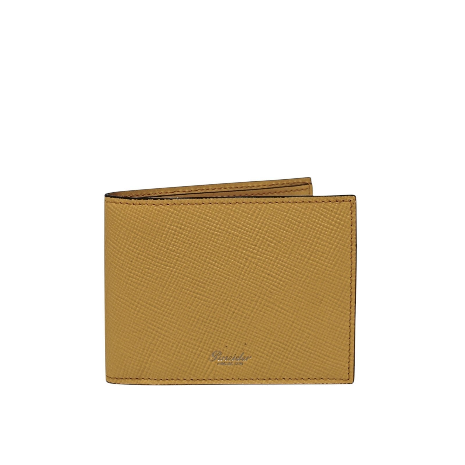 340$ PINEIDER FIRENZE 1774 Bifold Wallet Saffiano Anti-Scratch Calf Egg