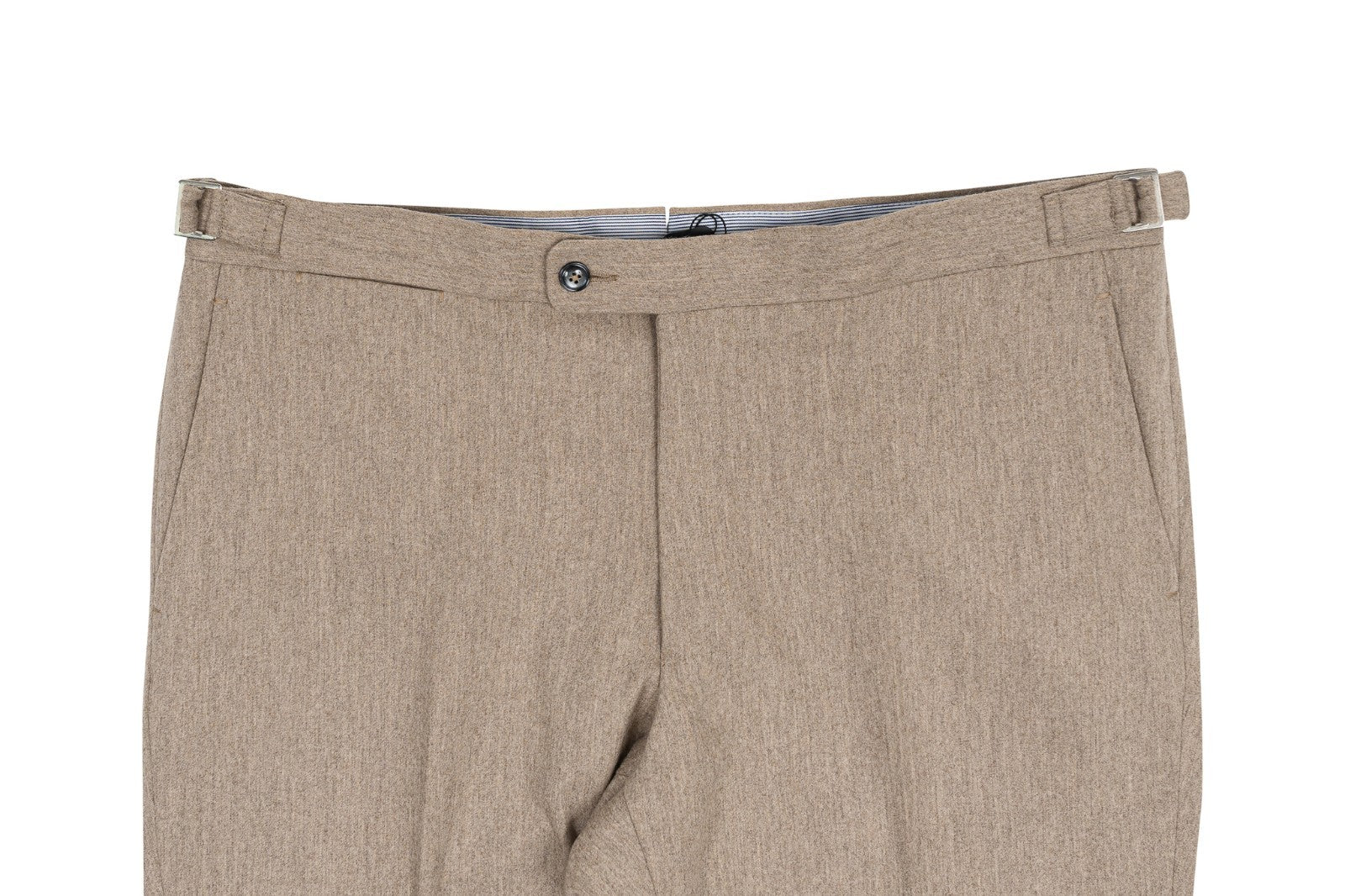 670$ RUBINACCI NAPOLI Beige Flannel Wool 120's Stretch Dress Pant 40 US / 56 EU