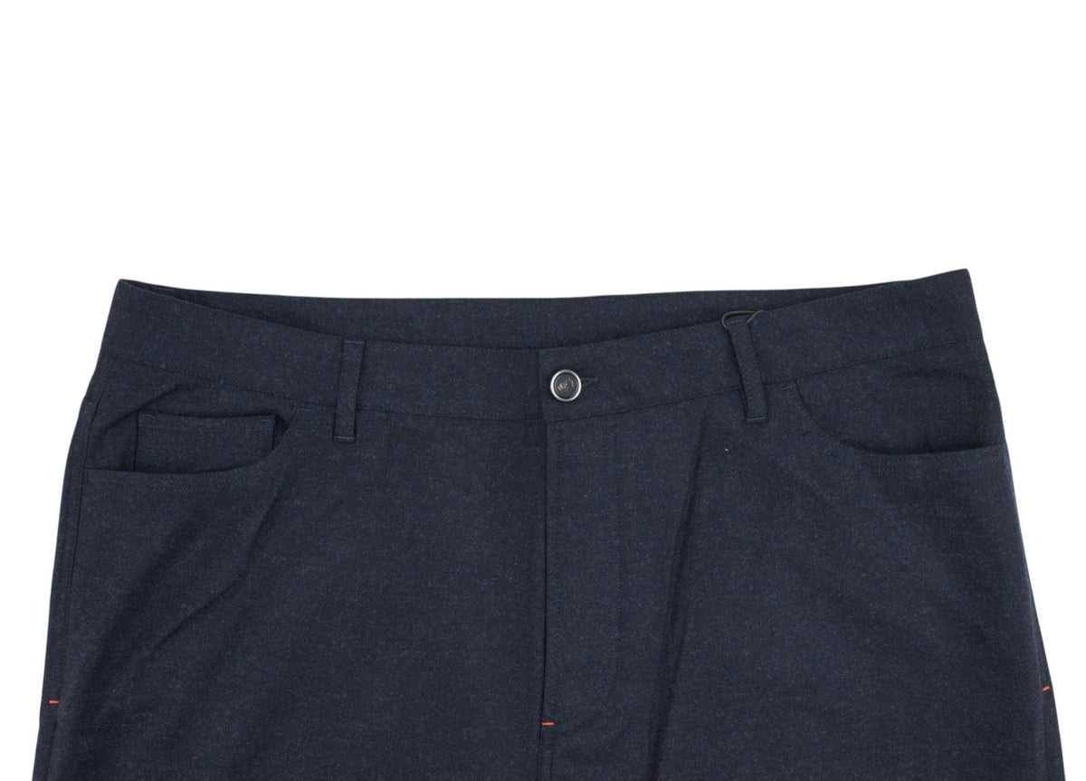 1100$ ISAIA NAPOLI Blue Navy 5 Pockets Pant Wool - Cashmere Slim 42 US / 58 EU
