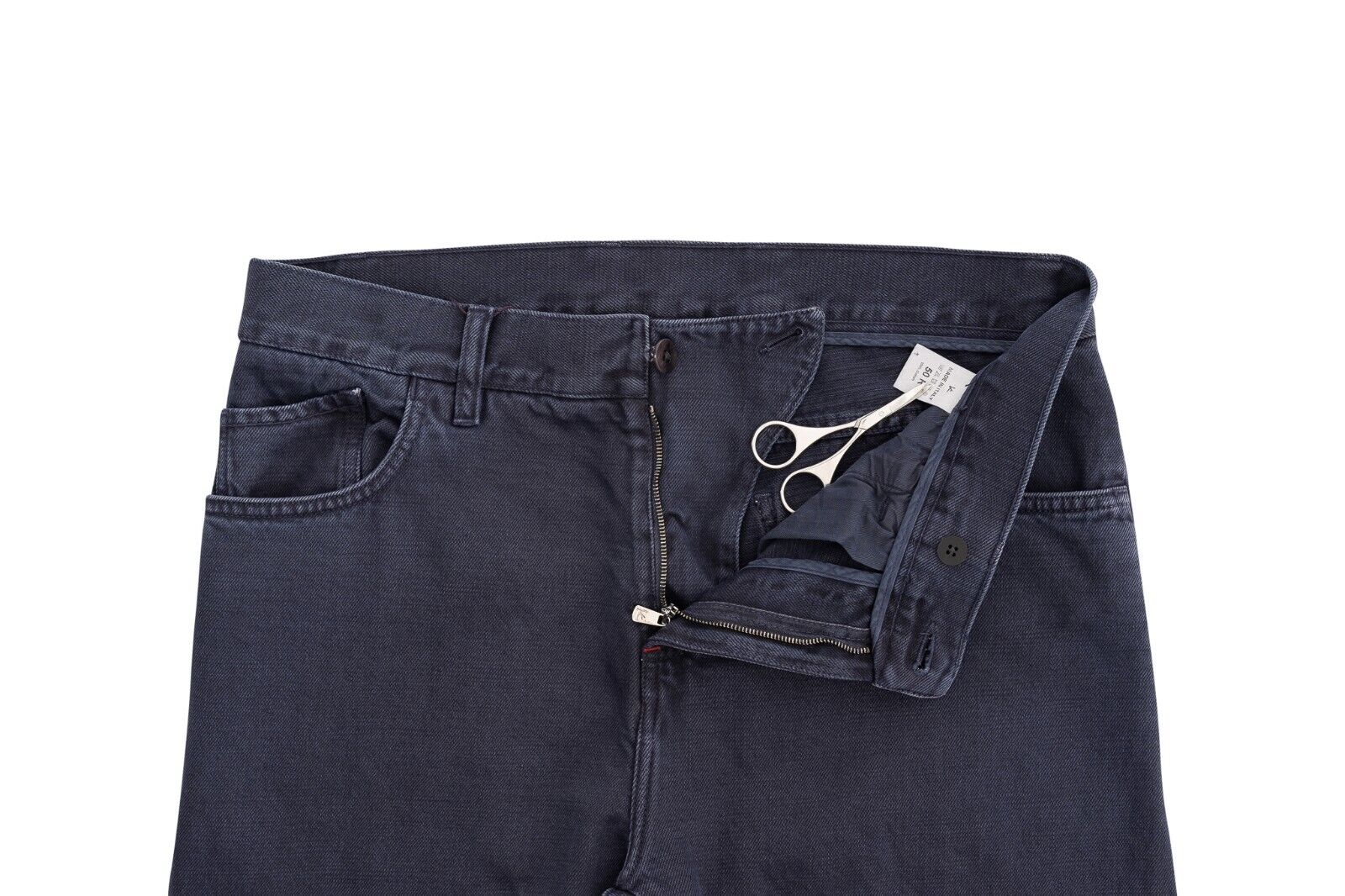 690$ ISAIA "Barchetta Denim" Trouser Pant Drill Dyed Cotton Green 34 US / 50 EU.