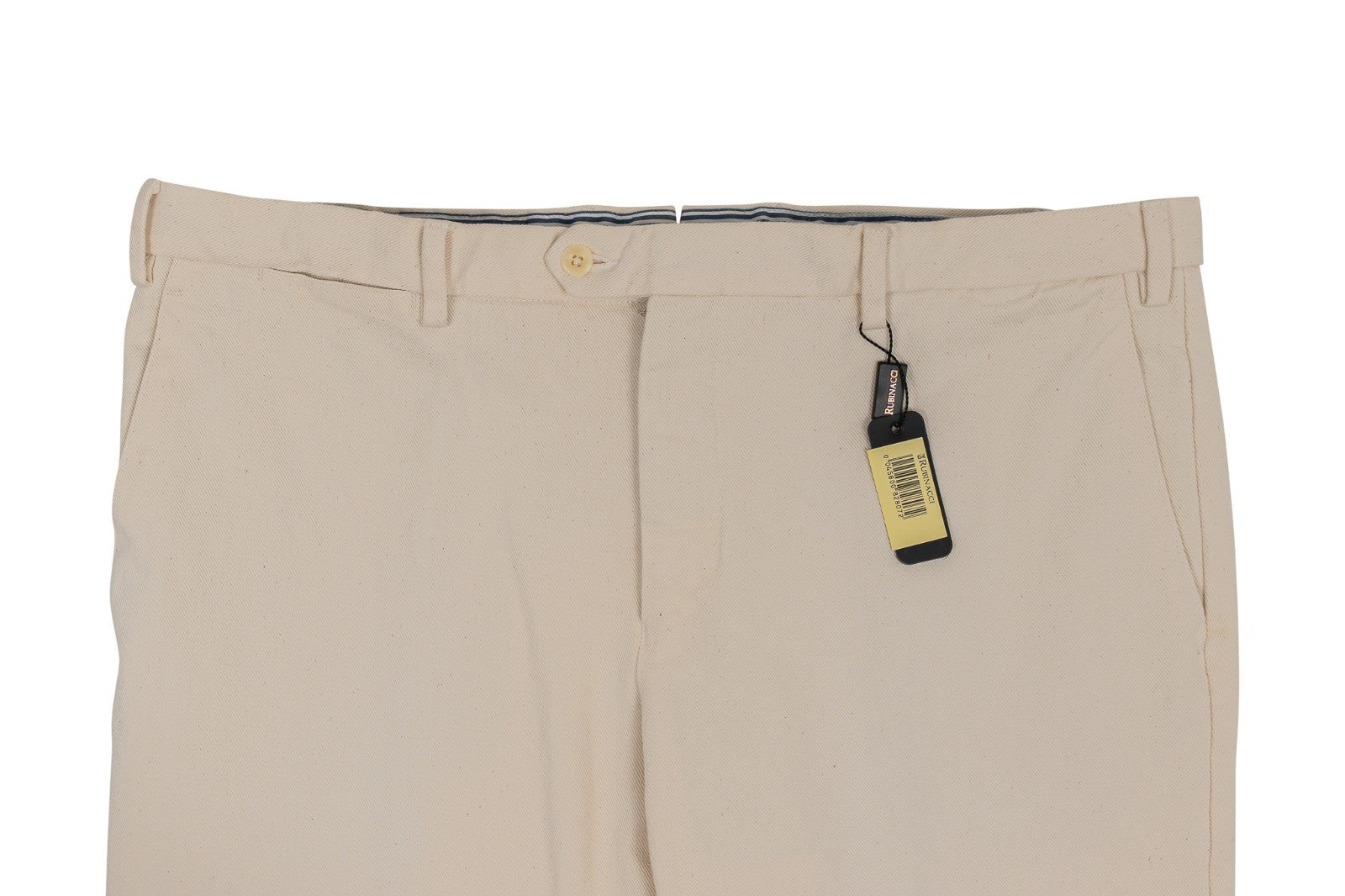 550$ RUBINACCI NAPOLI Ivory Gabardine Cotton Pant  40 US / 56 EU Made in Napoli