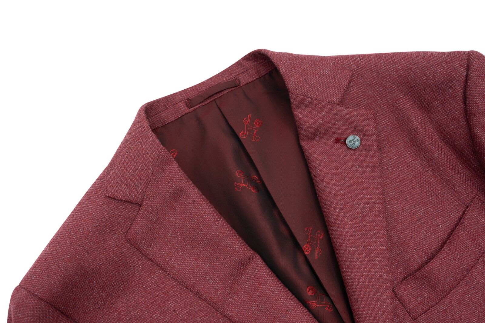 $1600 EIDOS by ISAIA NAPOLI Wine Sport Coat Jacket Silk / Wool 38 US / 48 EU Reg
