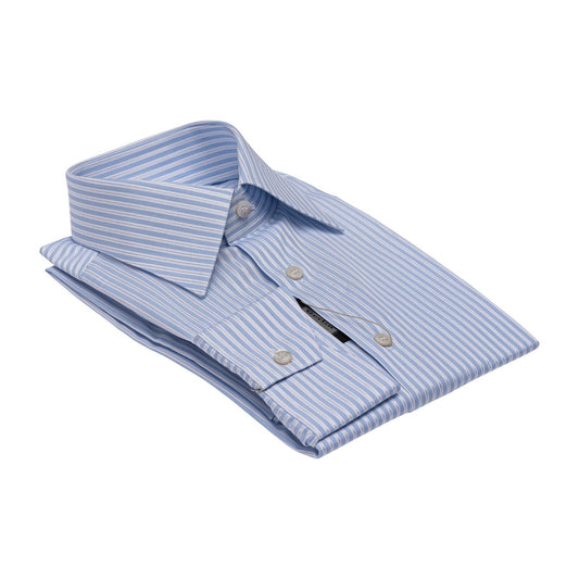 690$ LUXURY GERLIN Shirt Striped Blue ALUMO Cotton 16 - 41 3H ZILLI