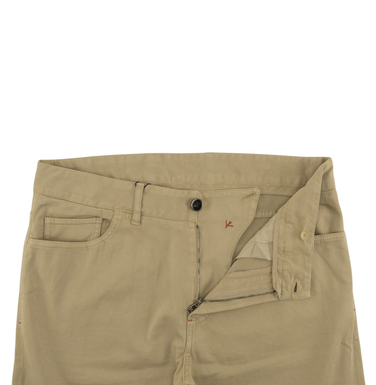 850$ ISAIA NAPOLI Beige 5 Pockets Chino Pant Cotton Cashmere 36 US / 52 EU