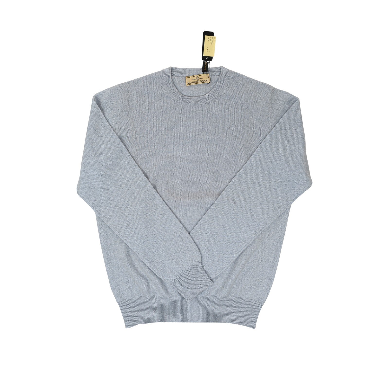 750$ RUBINACCI NAPOLI Light Blue Sweater Crewneck 100% Cashmere 38 US / 48 EU