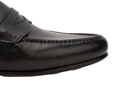 1655$ Luxury EDWARD GREEN Leather Penny Loafer Shoes Handmade Black