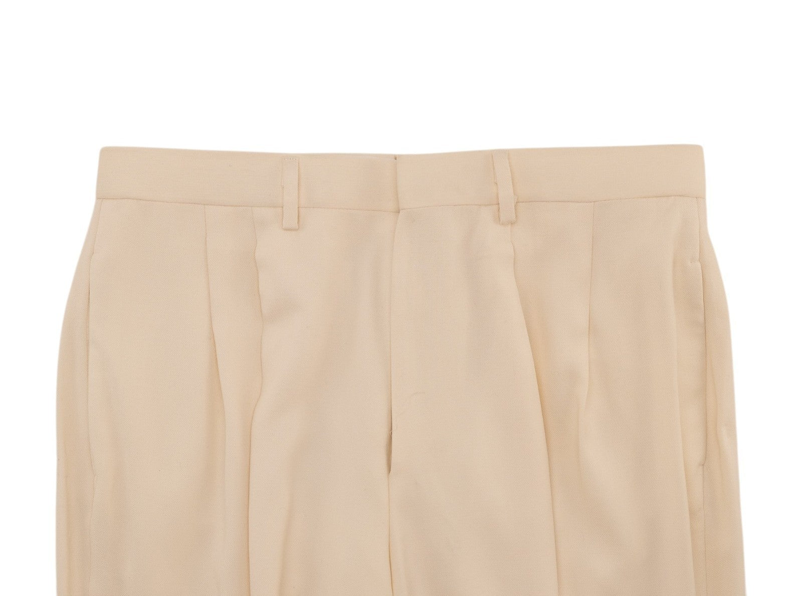 1450$ ISAIA NAPOLI Tapered Dress Pant Pleated Wool Cream 32 US / 48 EU R