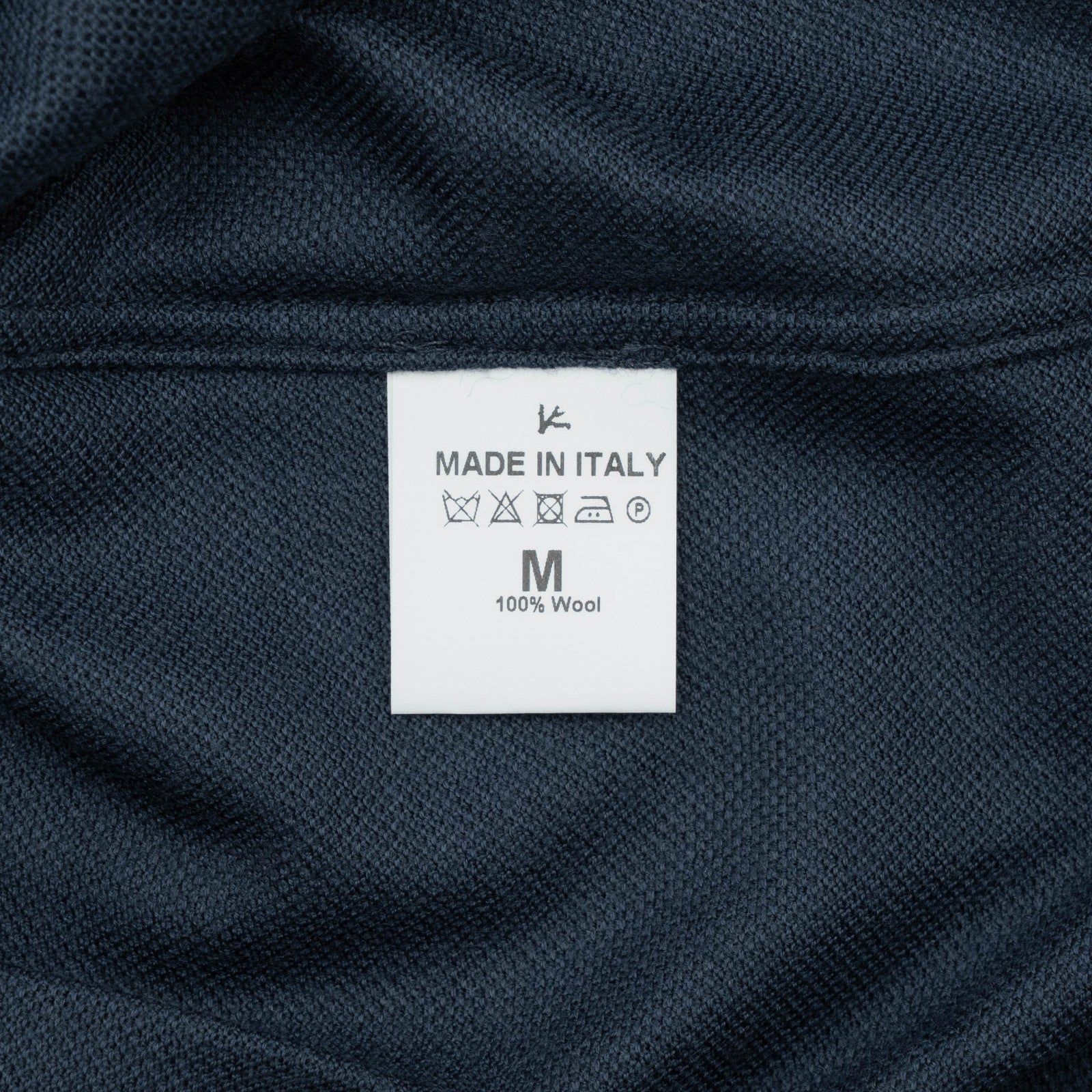 1200$ ISAIA NAPOLI " Logo" Blue Navy Polo Zip Long Sleeve Knit Wool Size M