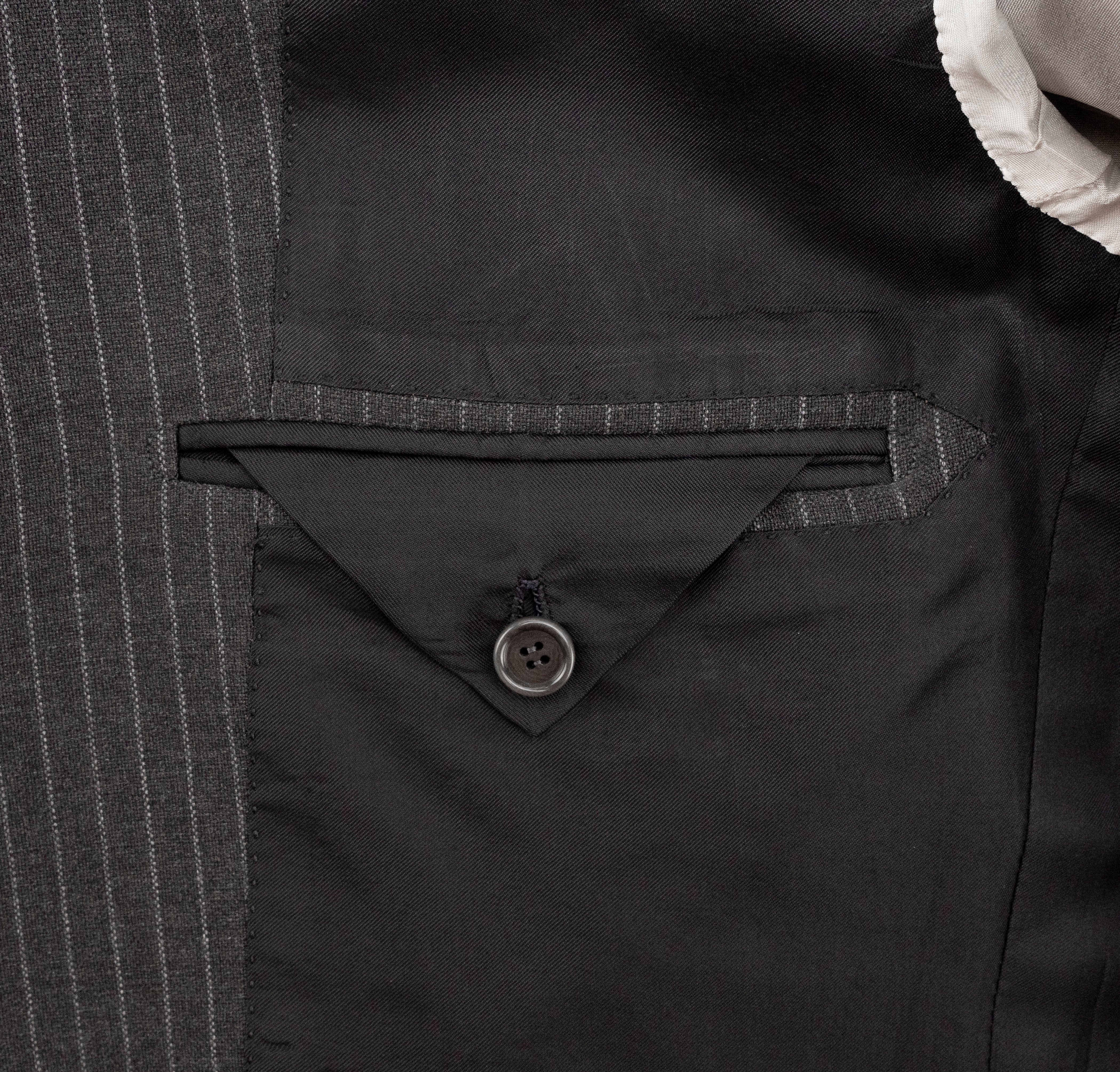 CESARE ATTOLINI NAPOLI 3/2 Roll Suit Gray Wool 100's Pinstripe 40 US / 50 IT