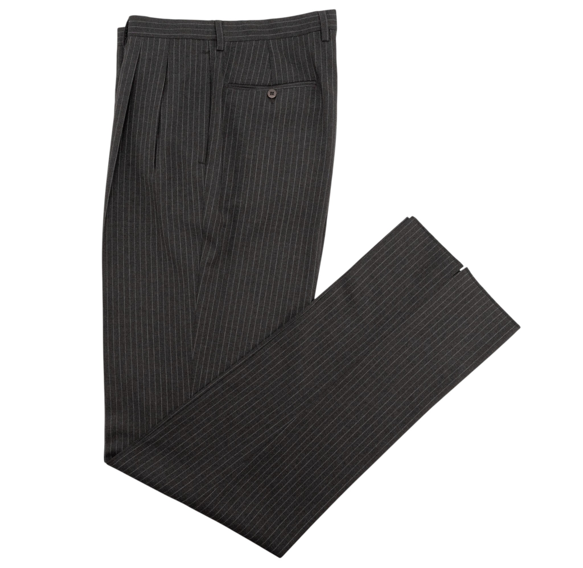 CESARE ATTOLINI NAPOLI 3/2 Roll Suit Gray Wool 100's Pinstripe 40 US / 50 IT