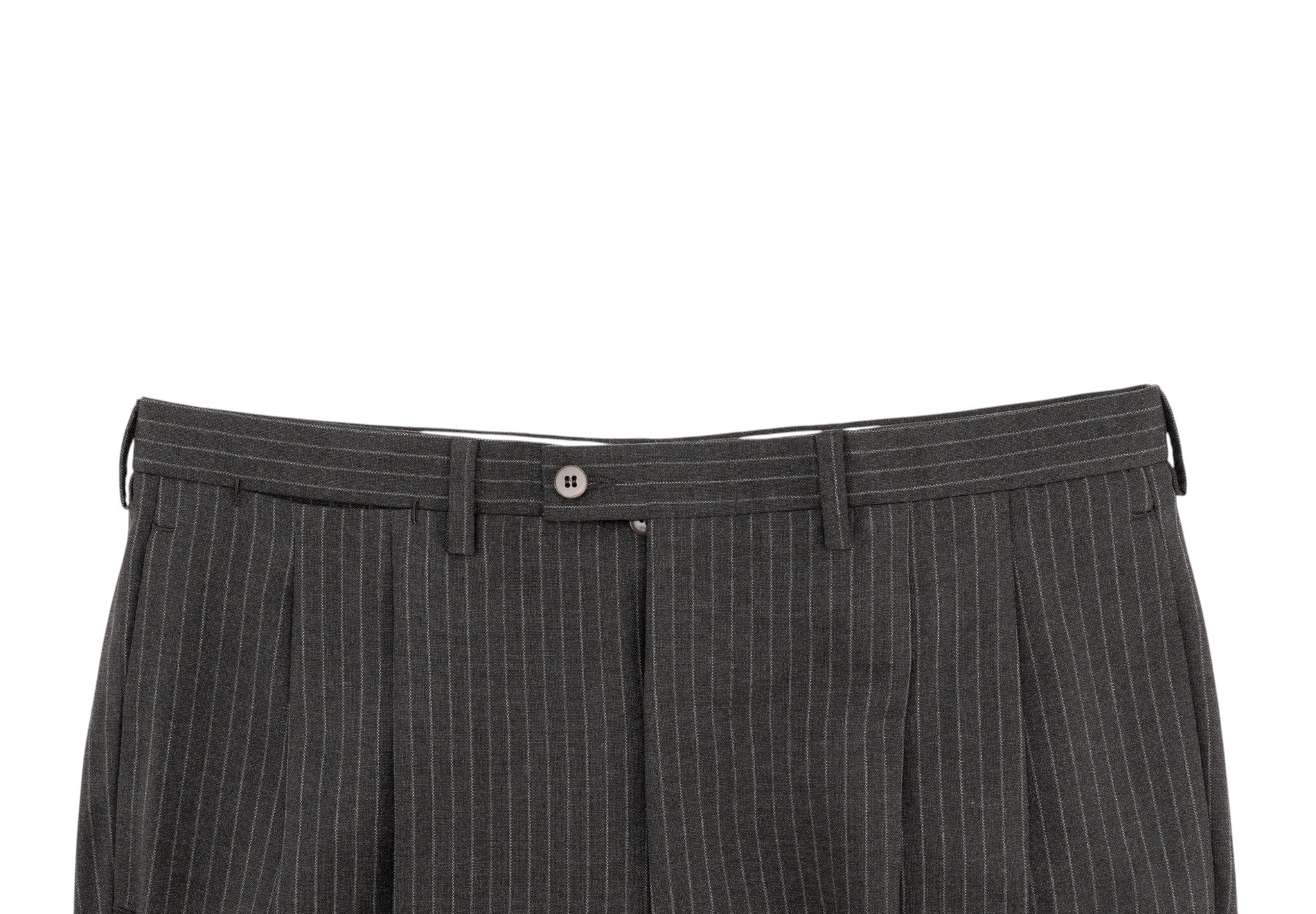 CESARE ATTOLINI NAPOLI 3/2 Roll Suit Gray Wool 100's Pinstripe 40 US / 50 IT