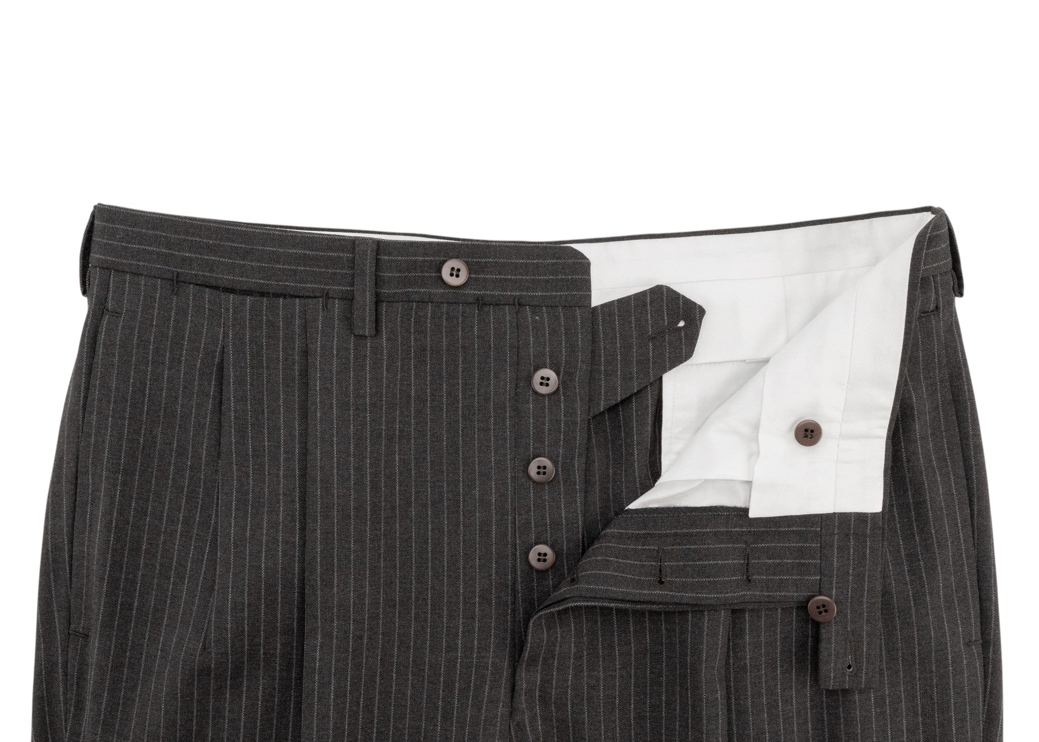 CESARE ATTOLINI NAPOLI 3/2 Roll Suit Gray Wool 100's Pinstripe 40 US / 50 IT