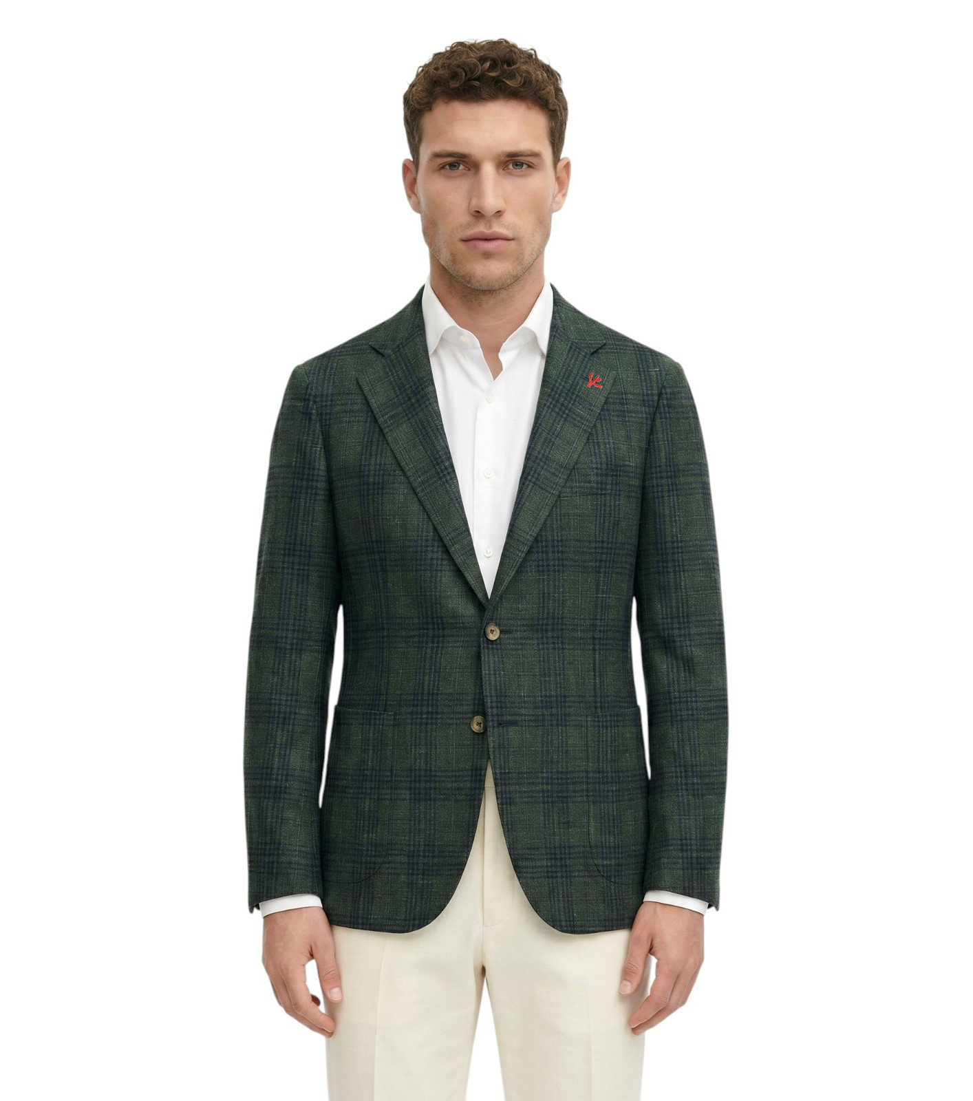 ISAIA "Capri" Green Sport Coat Wool Cashmere Silk Linen 42 US / 52 EU 8R