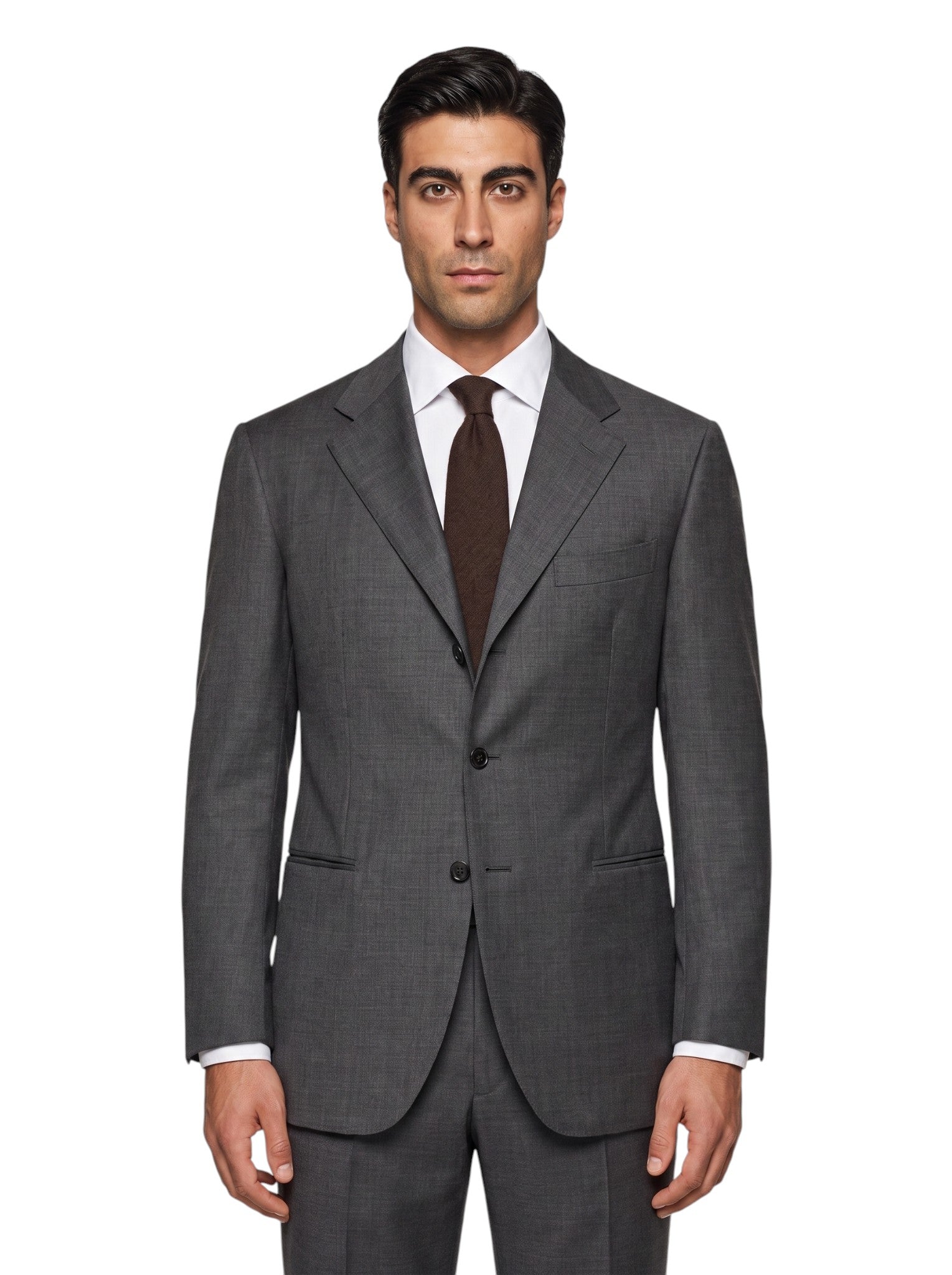 CESARE ATTOLINI NAPOLI Total Hand-Sewn Suit Gray Wool 120's 42 US / 52 IT