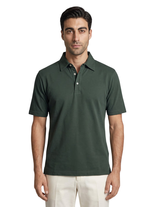 FEDELI Green Forest Polo Cotton Pique Pocket 36 US / 46 IT