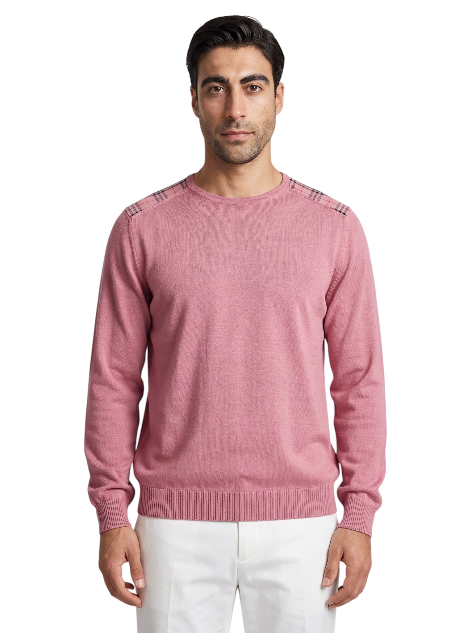 BURBERRY Old Pink Sweater Crewneck 100% Cotton Size XL