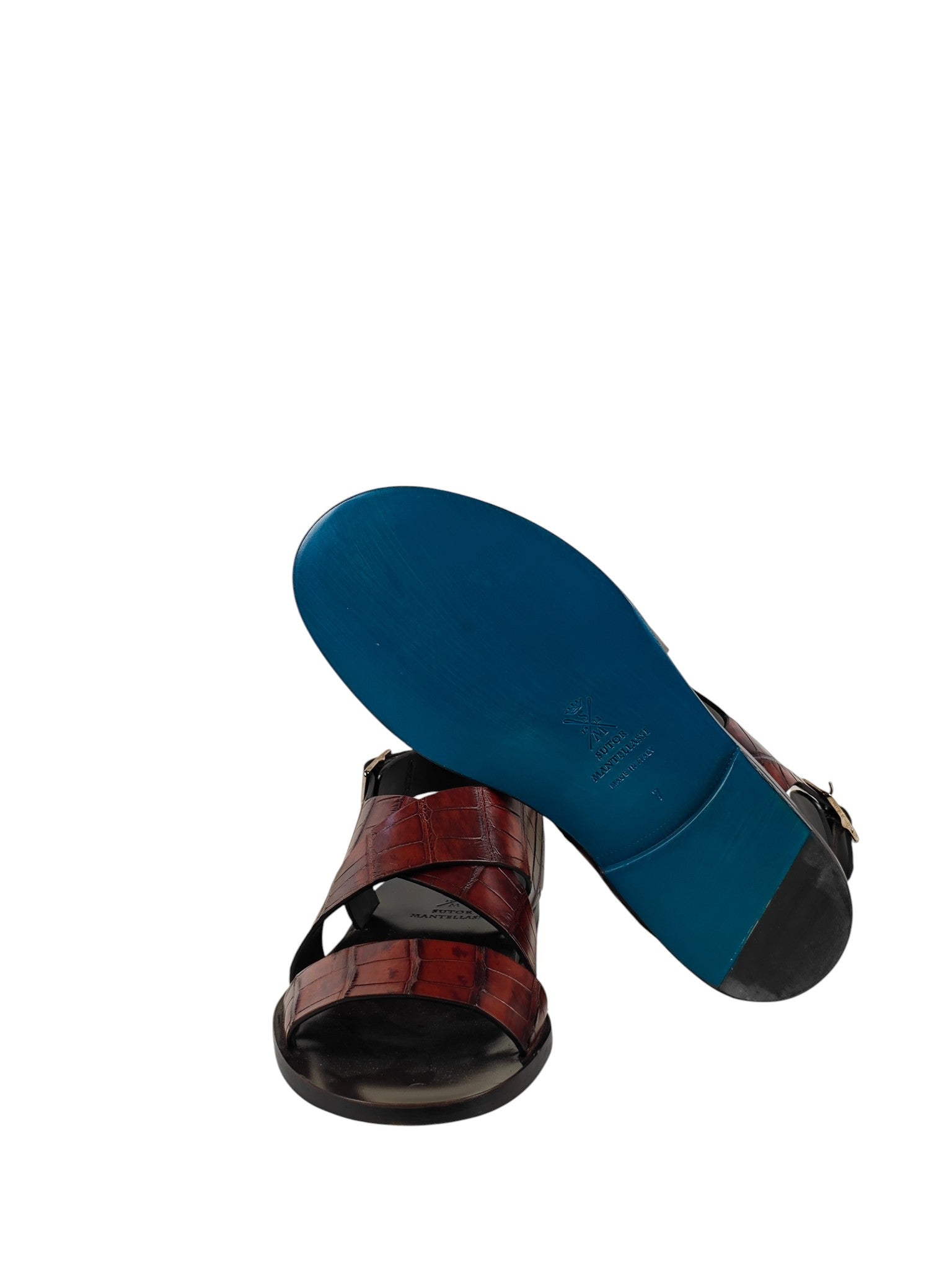 SUTOR MANTELLASSI Brown Sandal Shoes 100% Alligator